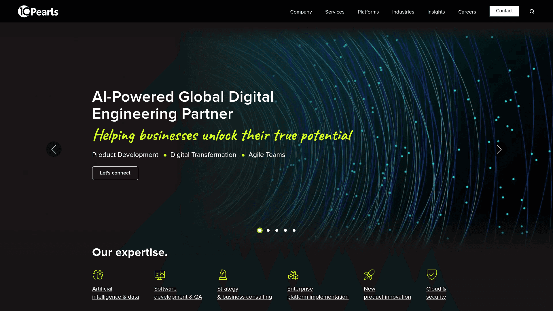 10Pearls website screenshot