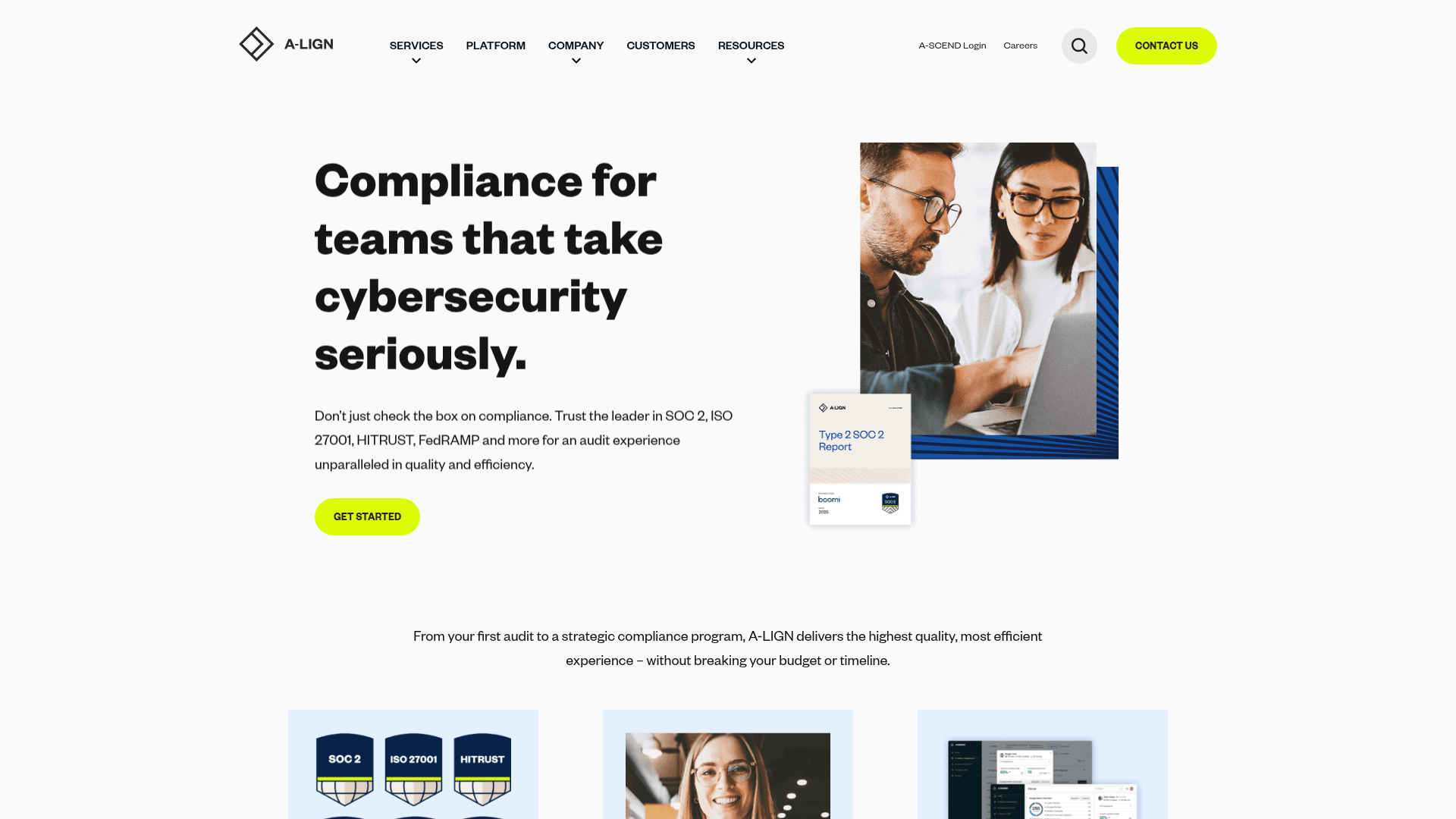 A-LIGN website screenshot
