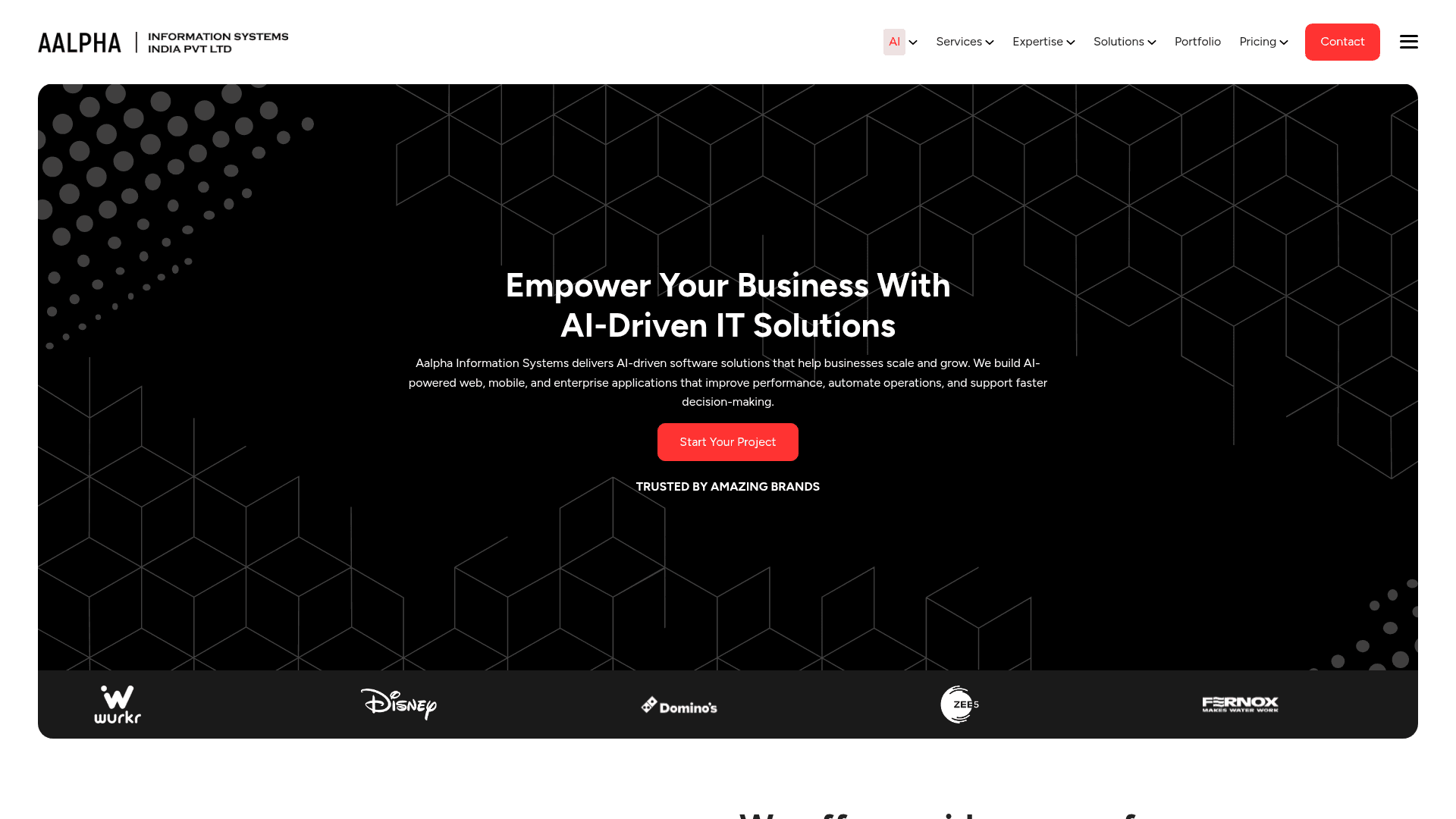 Aalpha website screenshot