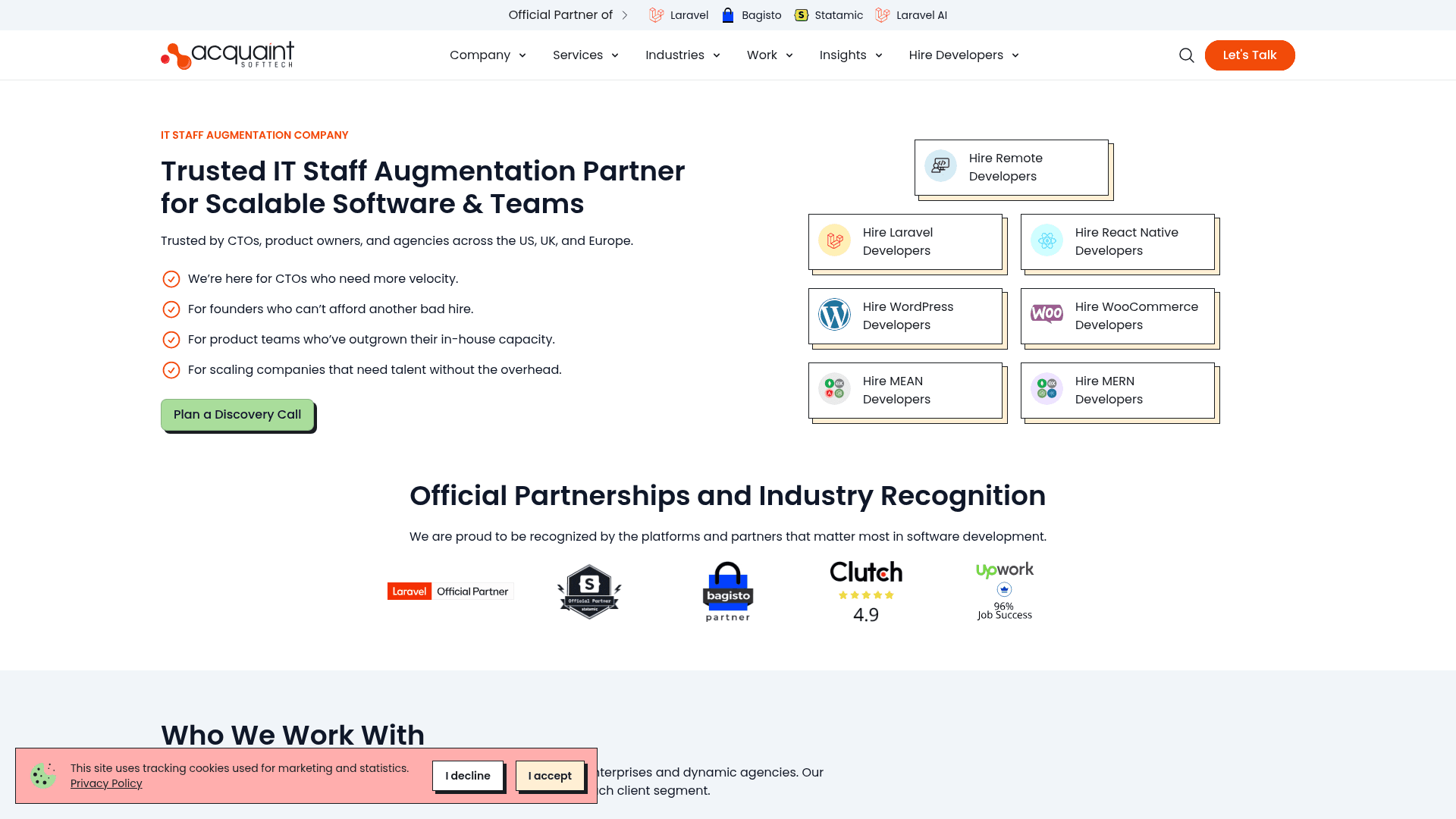 Acquaintsoft website screenshot