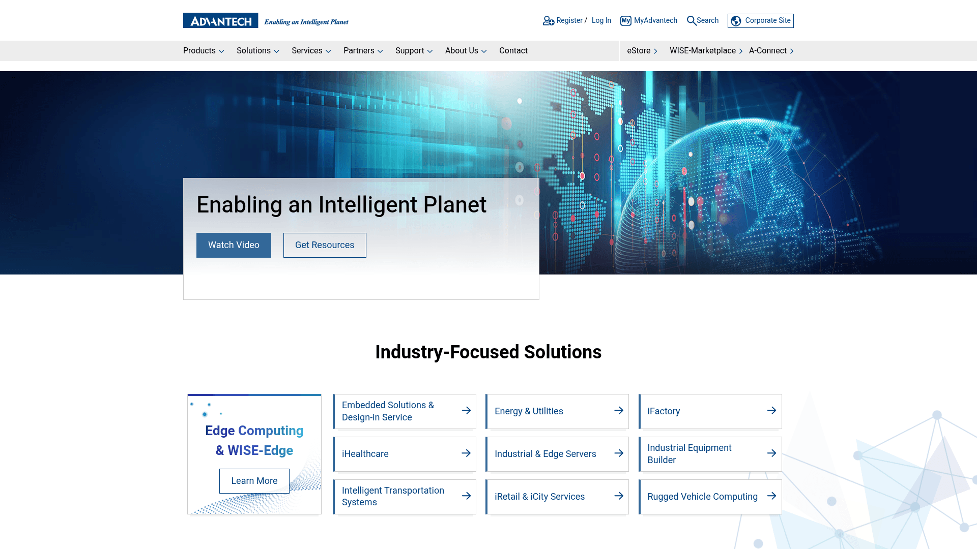 Advantech website screenshot