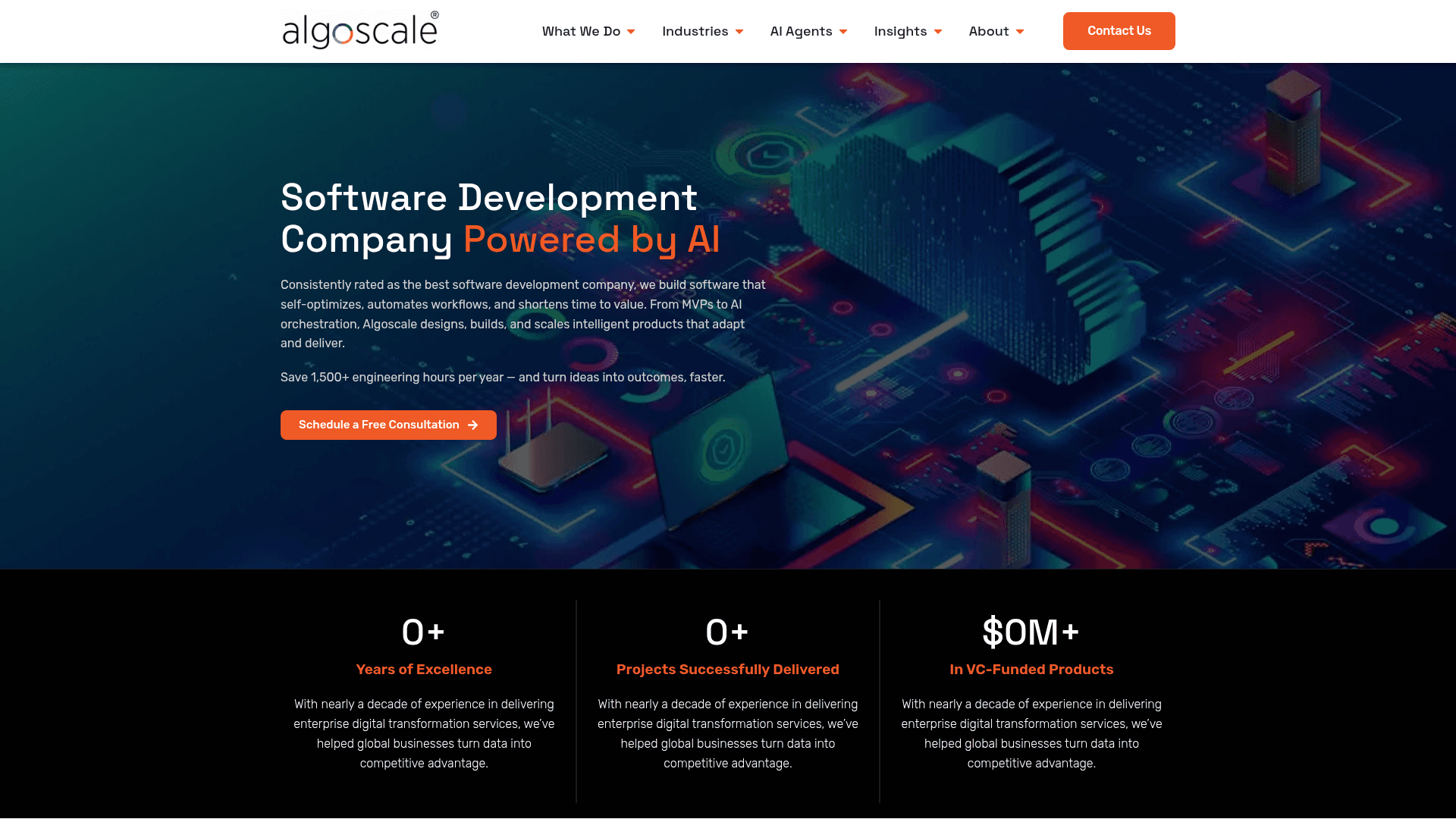 Algoscale website screenshot