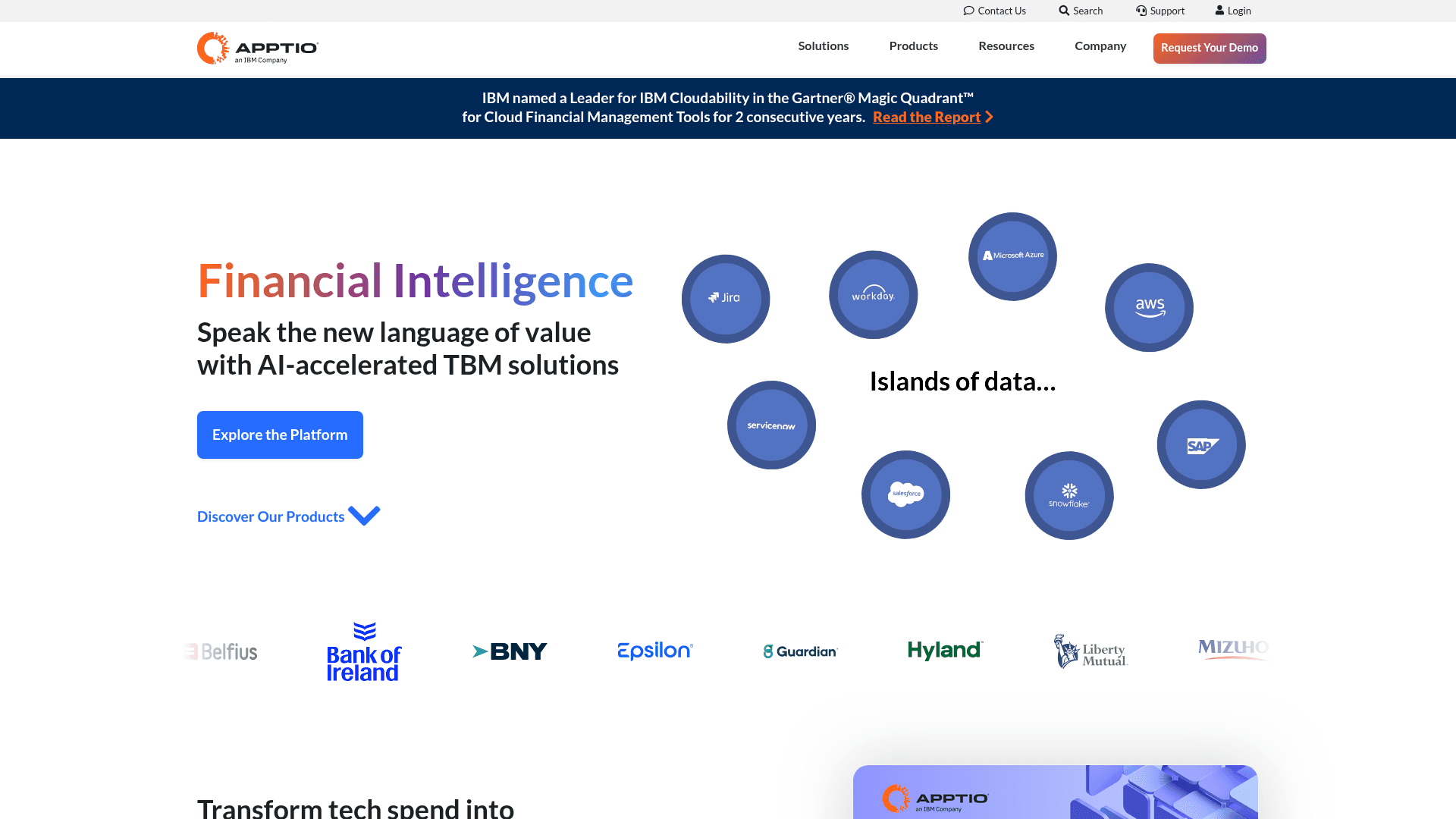 Apptio website screenshot