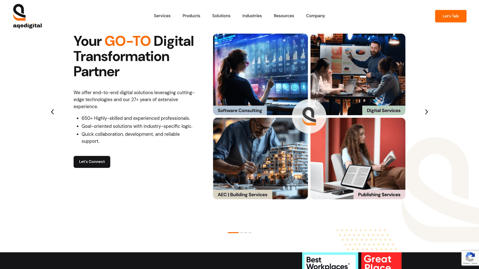 AQe Digital website screenshot