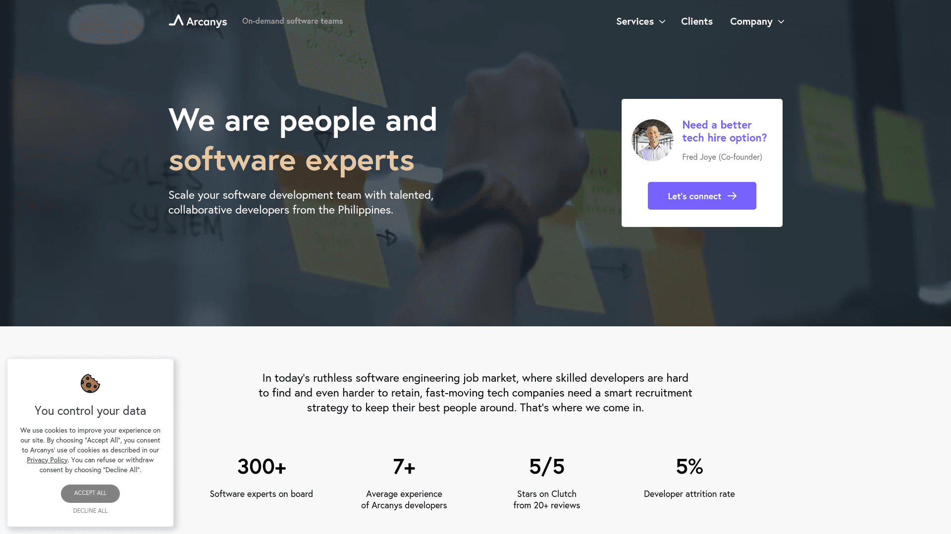 Arcanys website screenshot