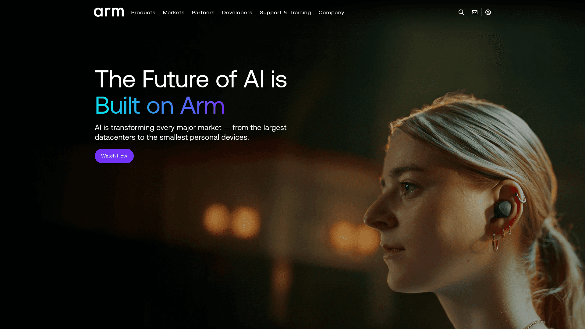 Arm website screenshot