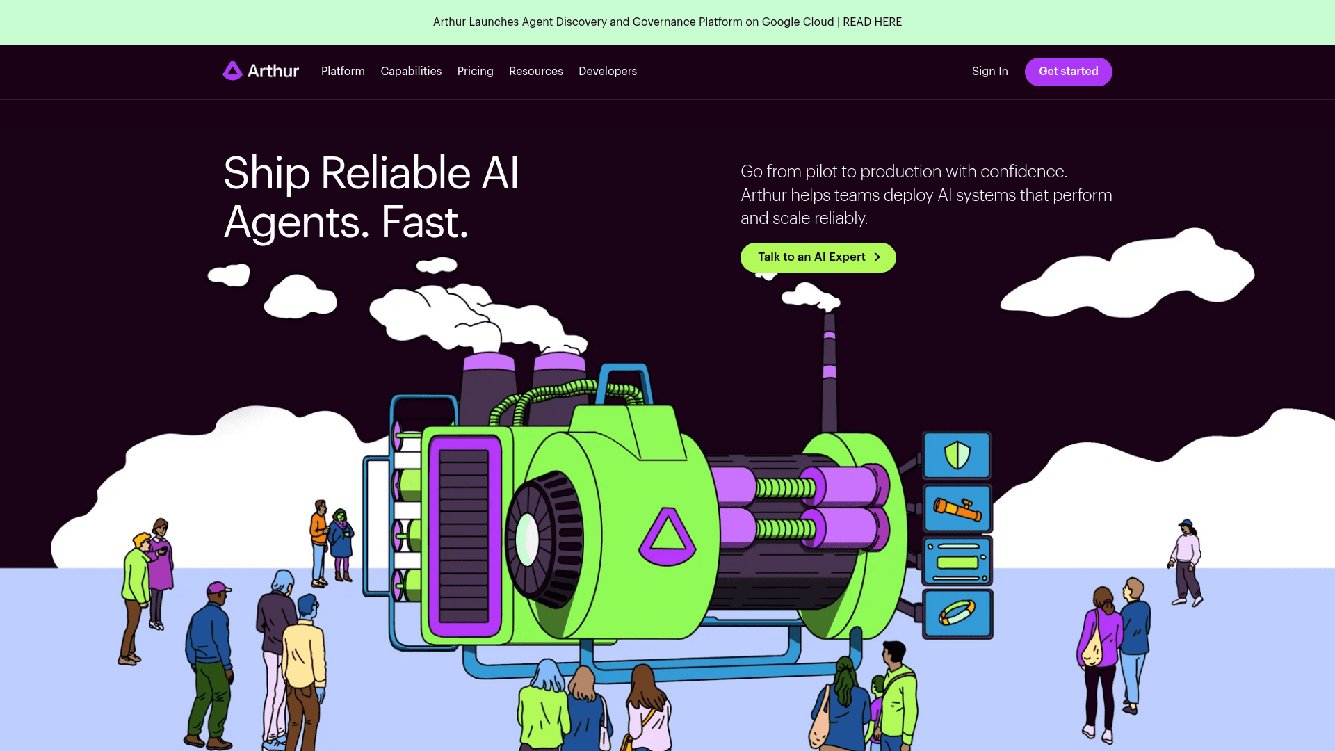 Arthur AI website screenshot
