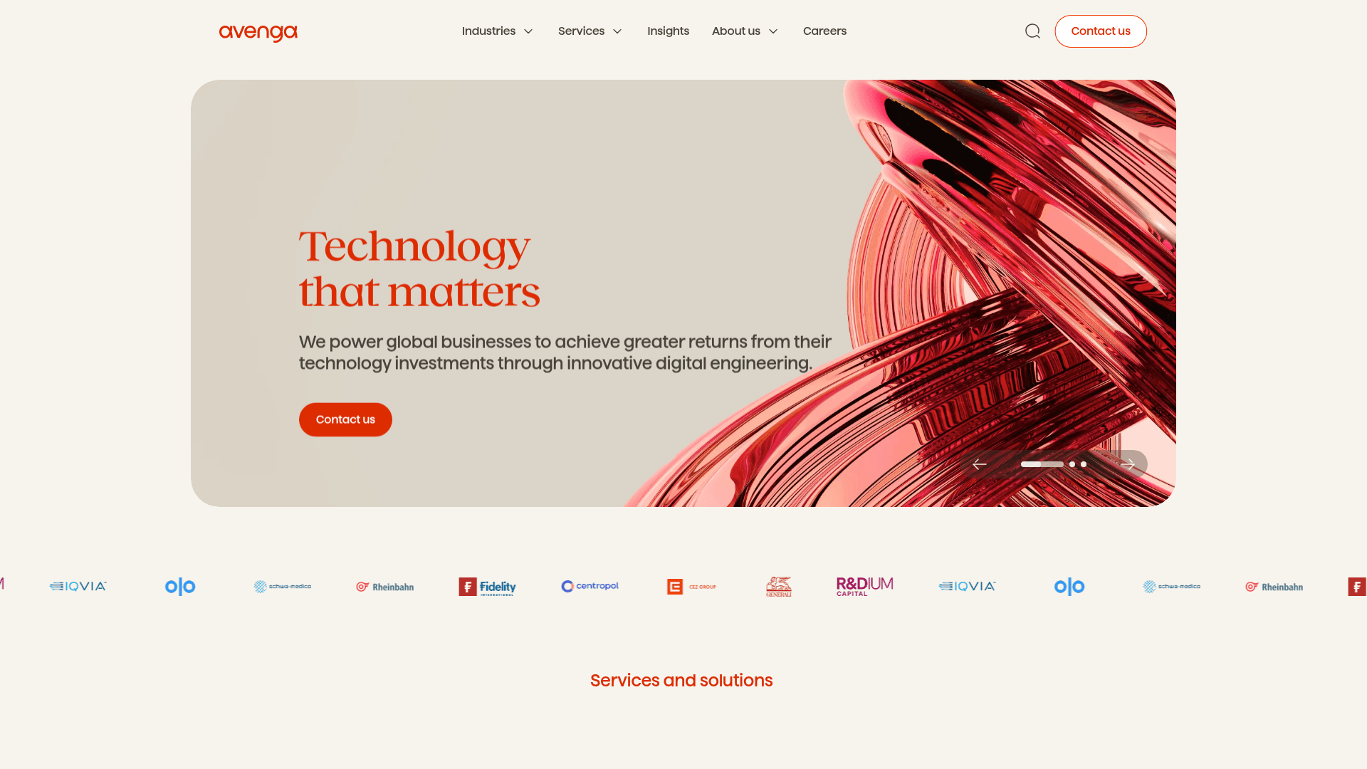 Avenga website screenshot