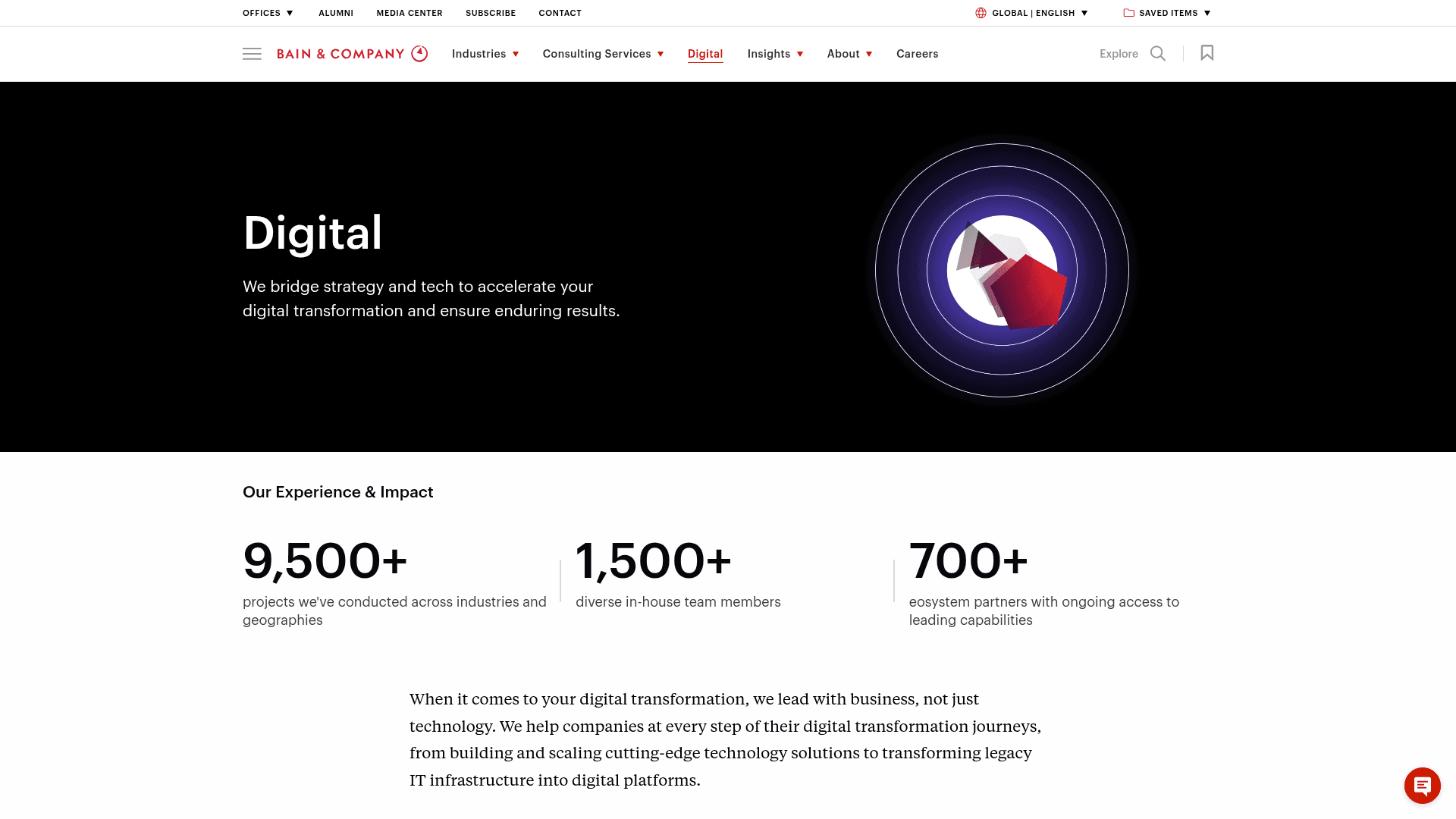 Bain & Company (Vector) website screenshot
