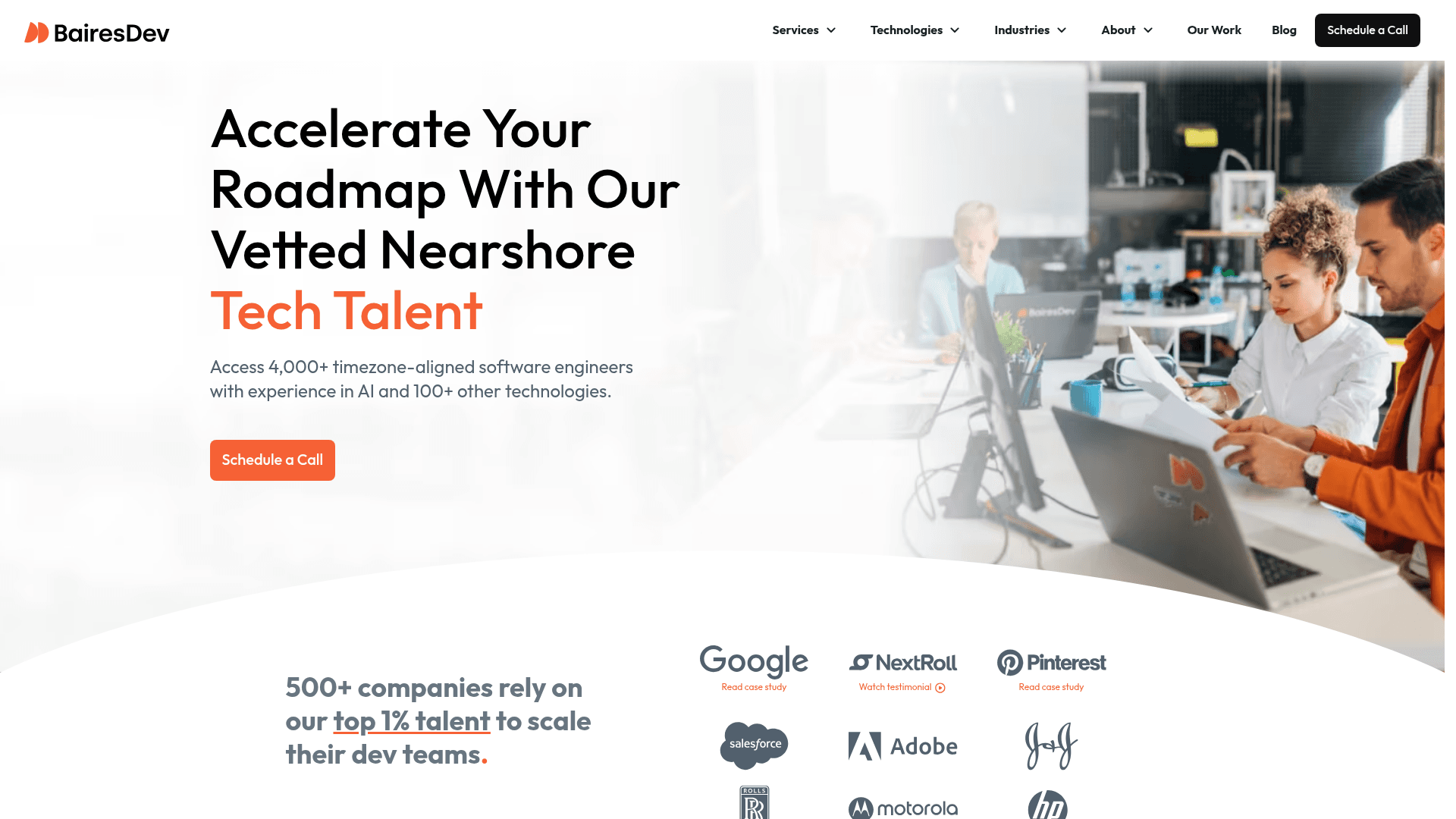 BairesDev website screenshot