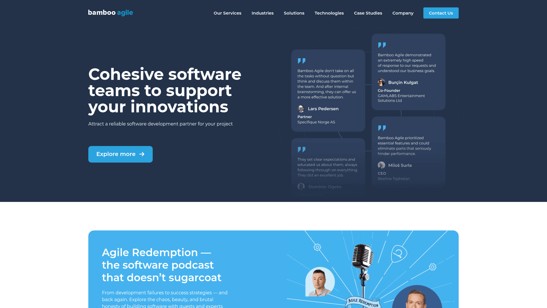 Bamboo Agile website screenshot