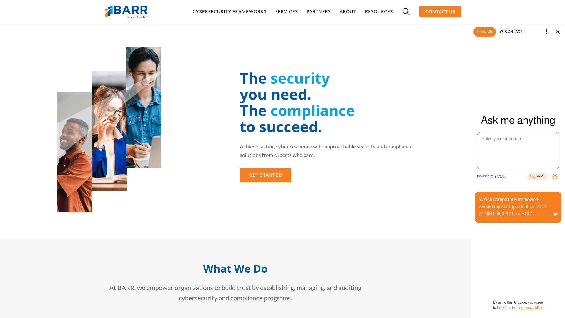 BARR Advisory website screenshot