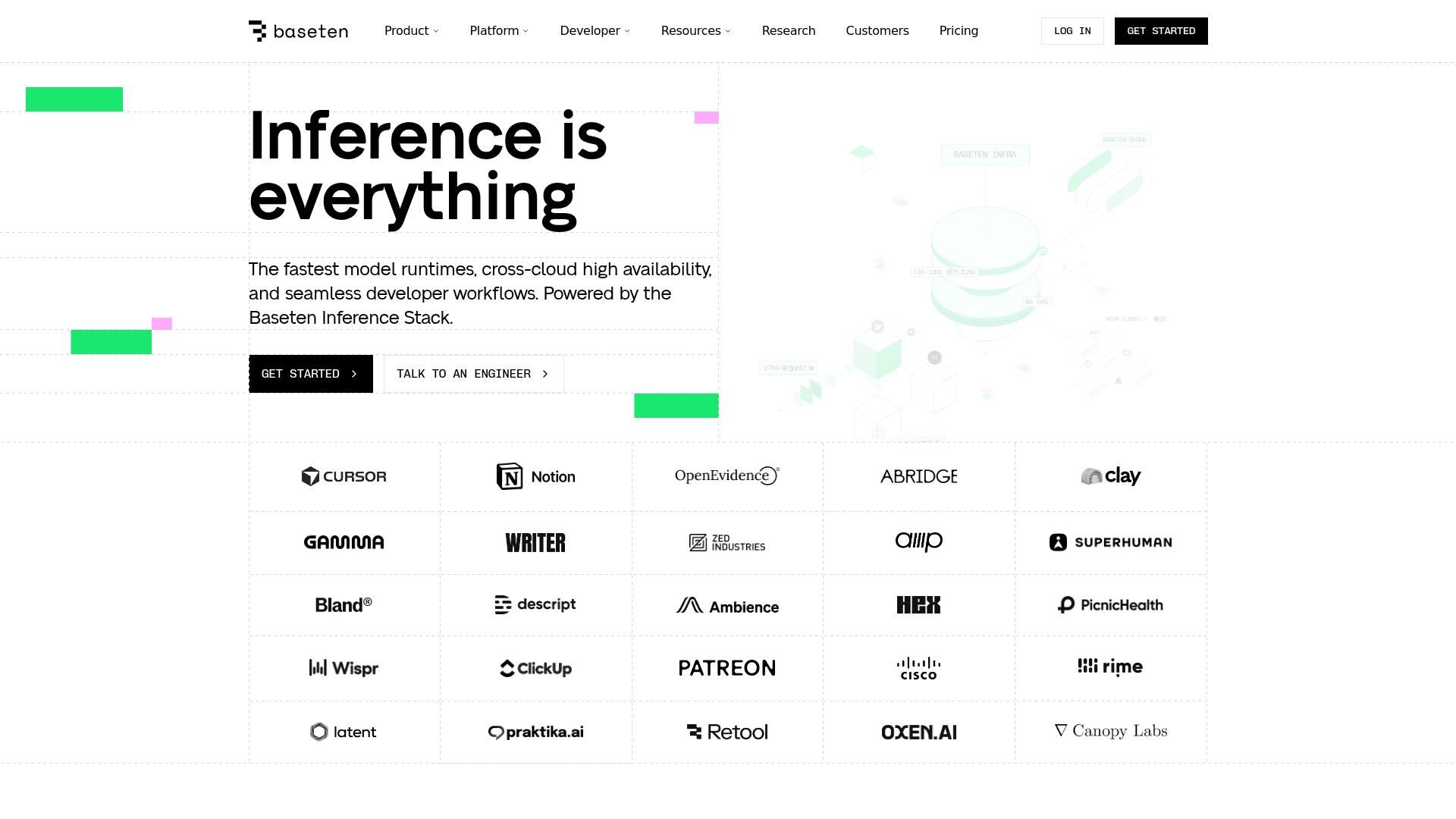 Baseten website screenshot