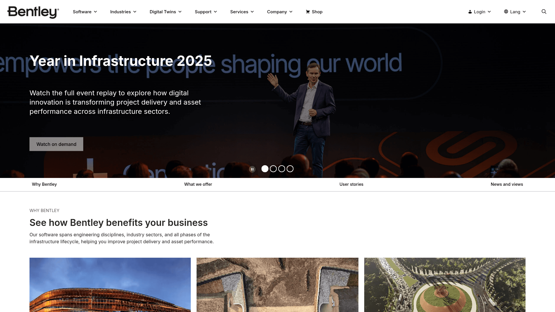 Bentley Systems website screenshot