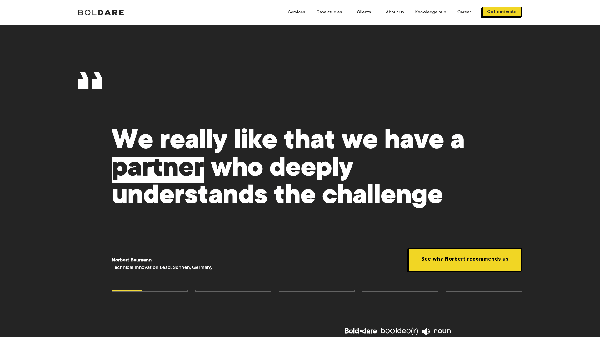 Boldare website screenshot