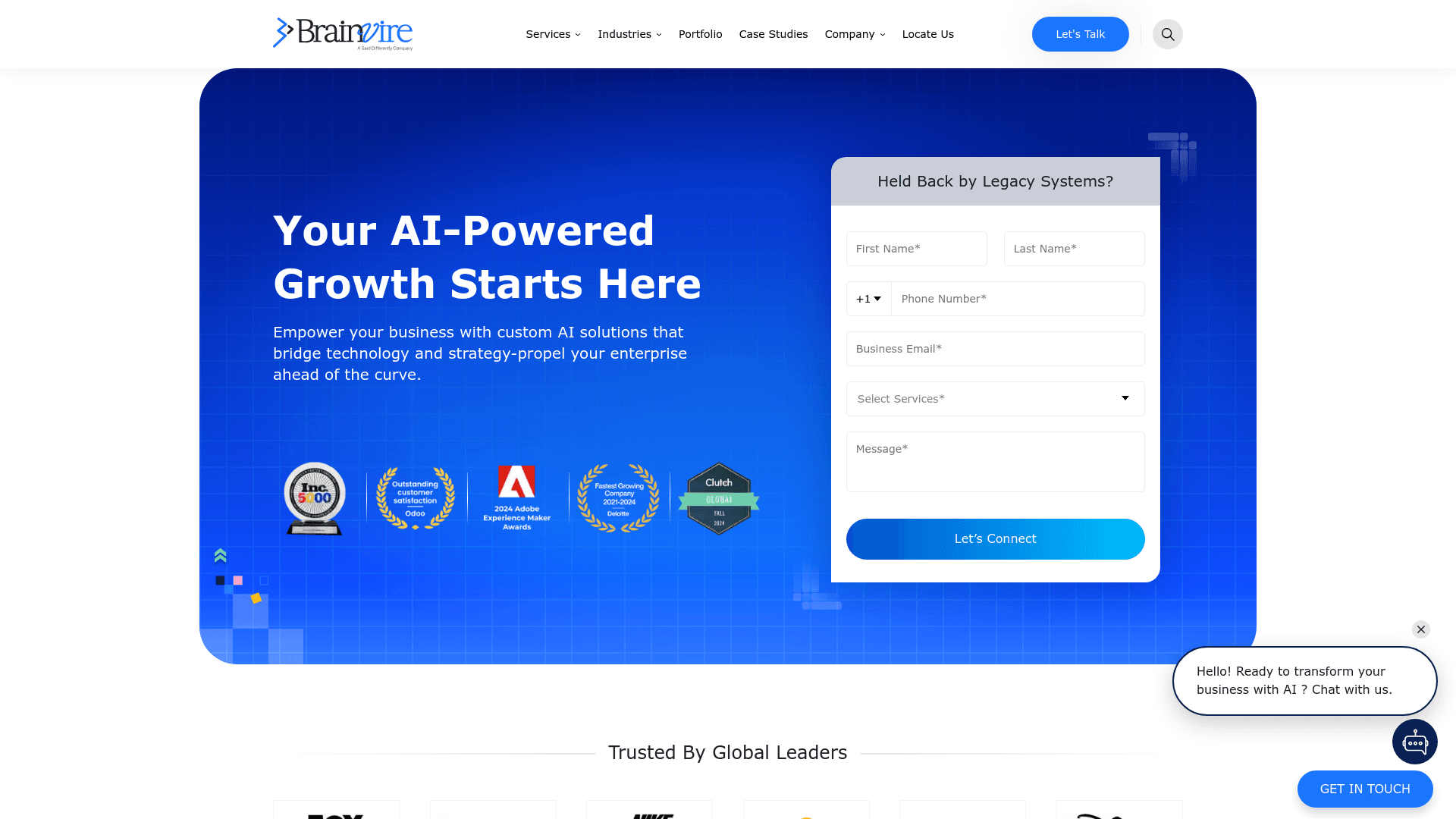 Brainvire website screenshot