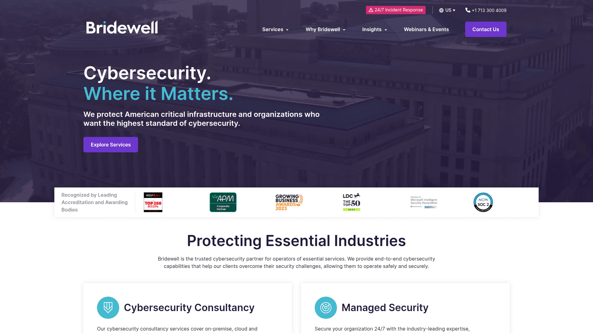 Bridewell website screenshot