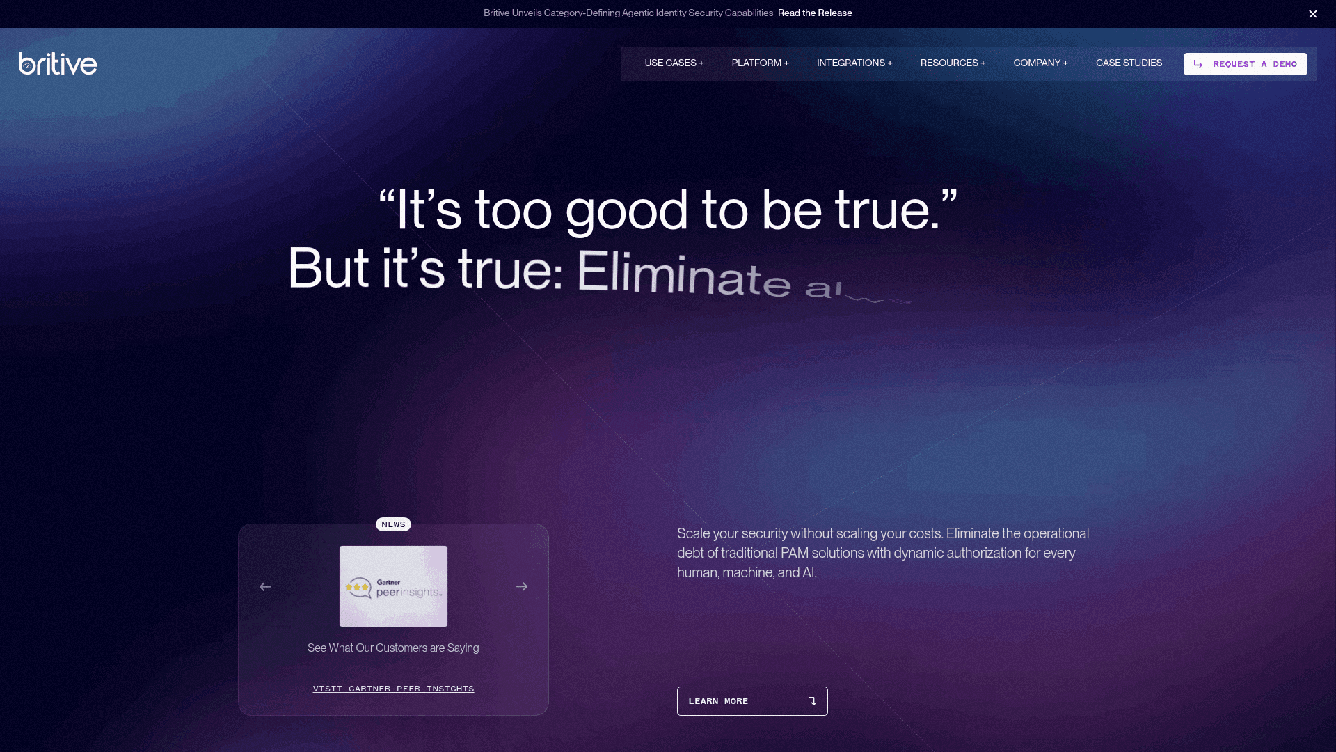 Britive website screenshot