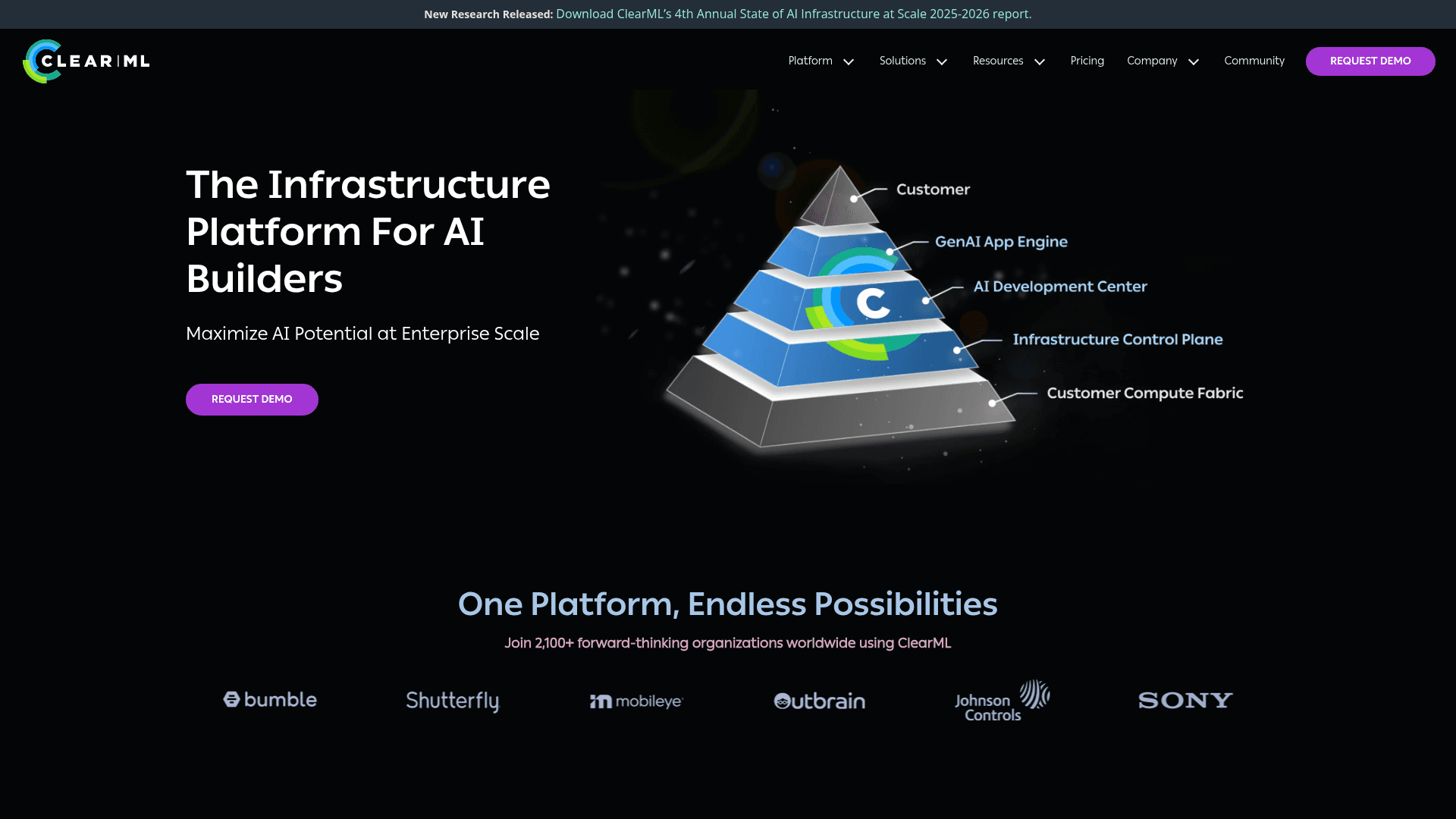 ClearML website screenshot