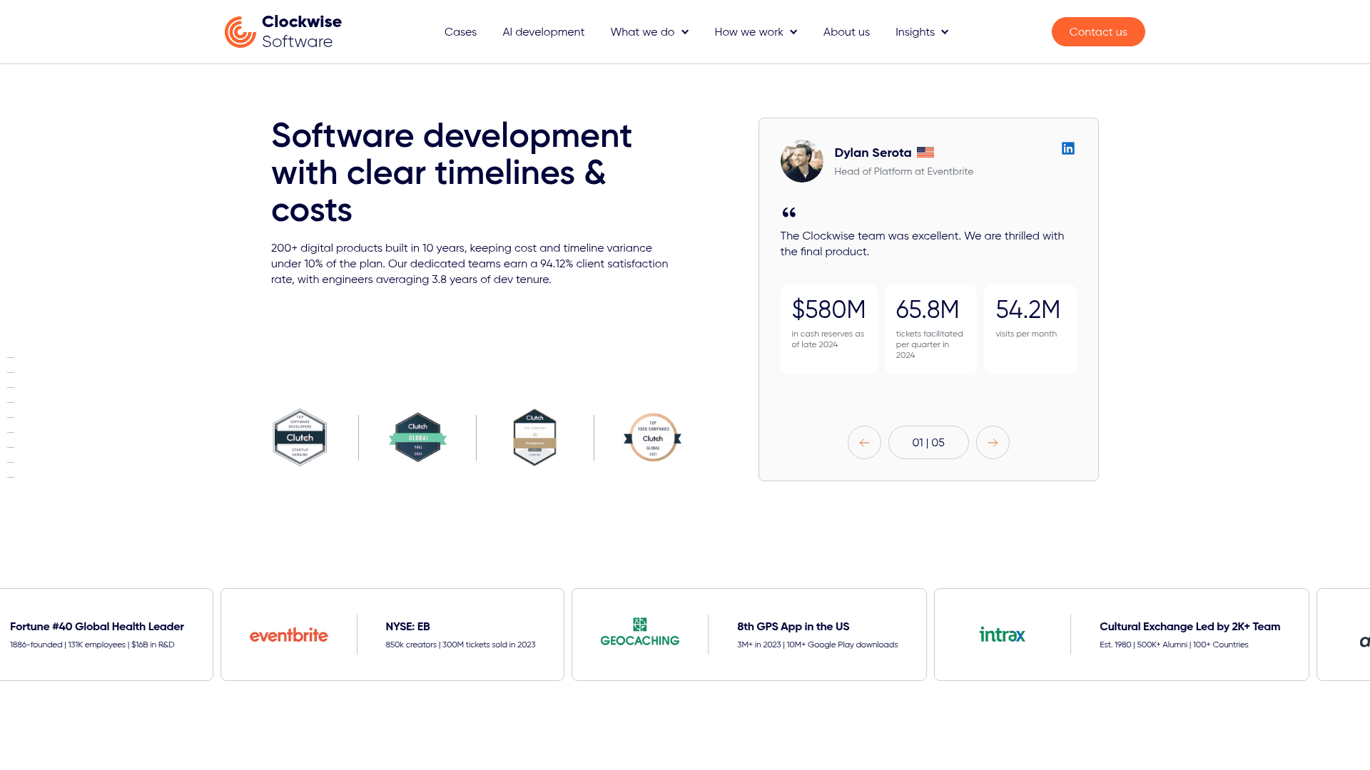 Clockwise Software website screenshot