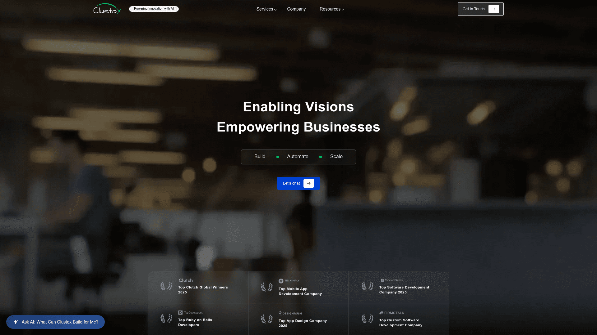 Clustox website screenshot