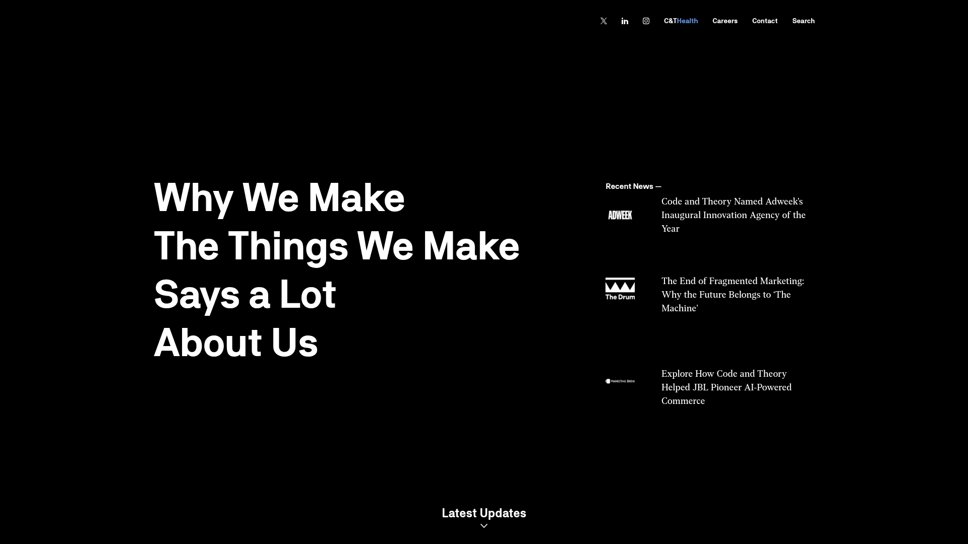 Code and Theory website screenshot
