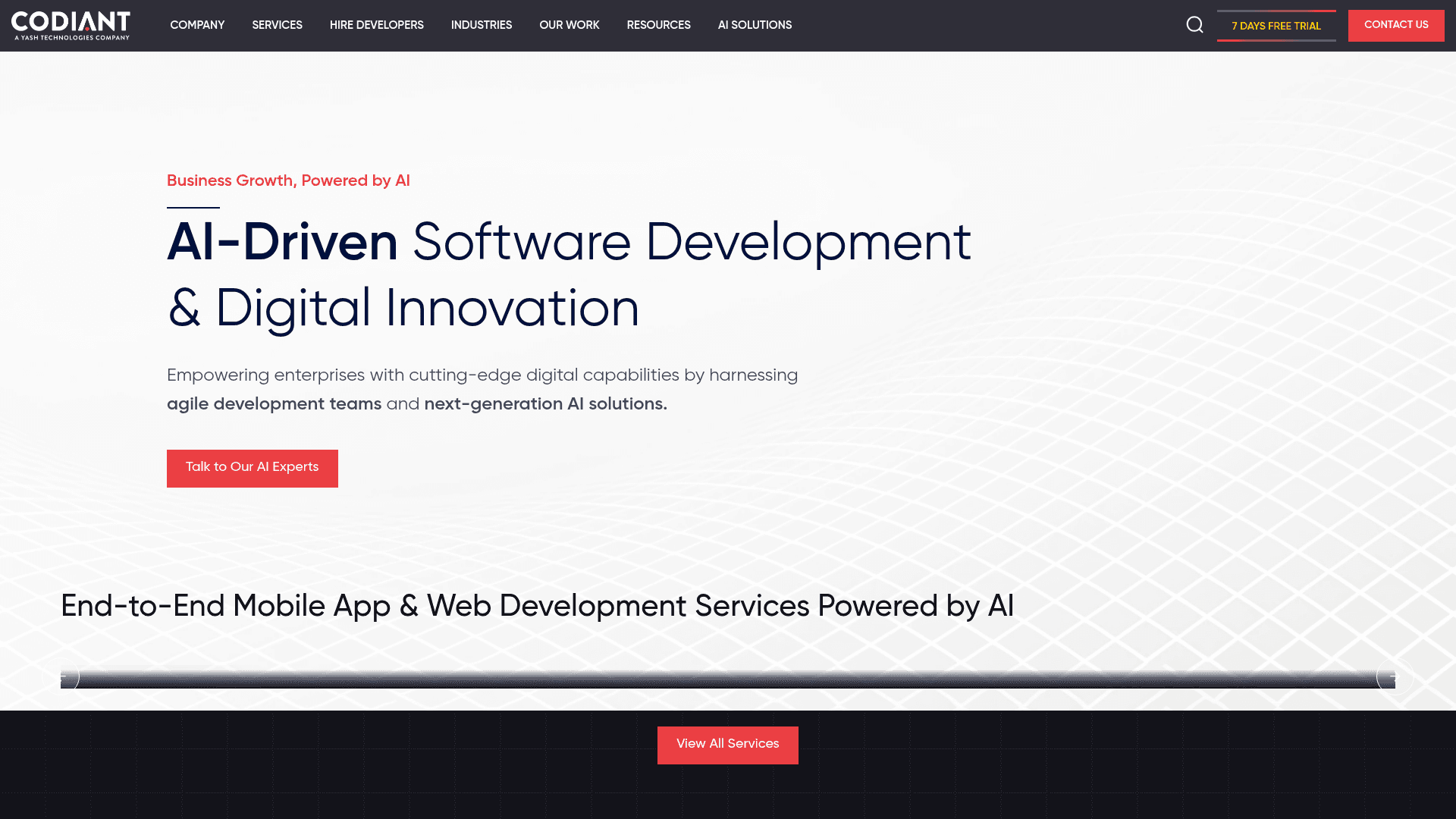 Codiant website screenshot