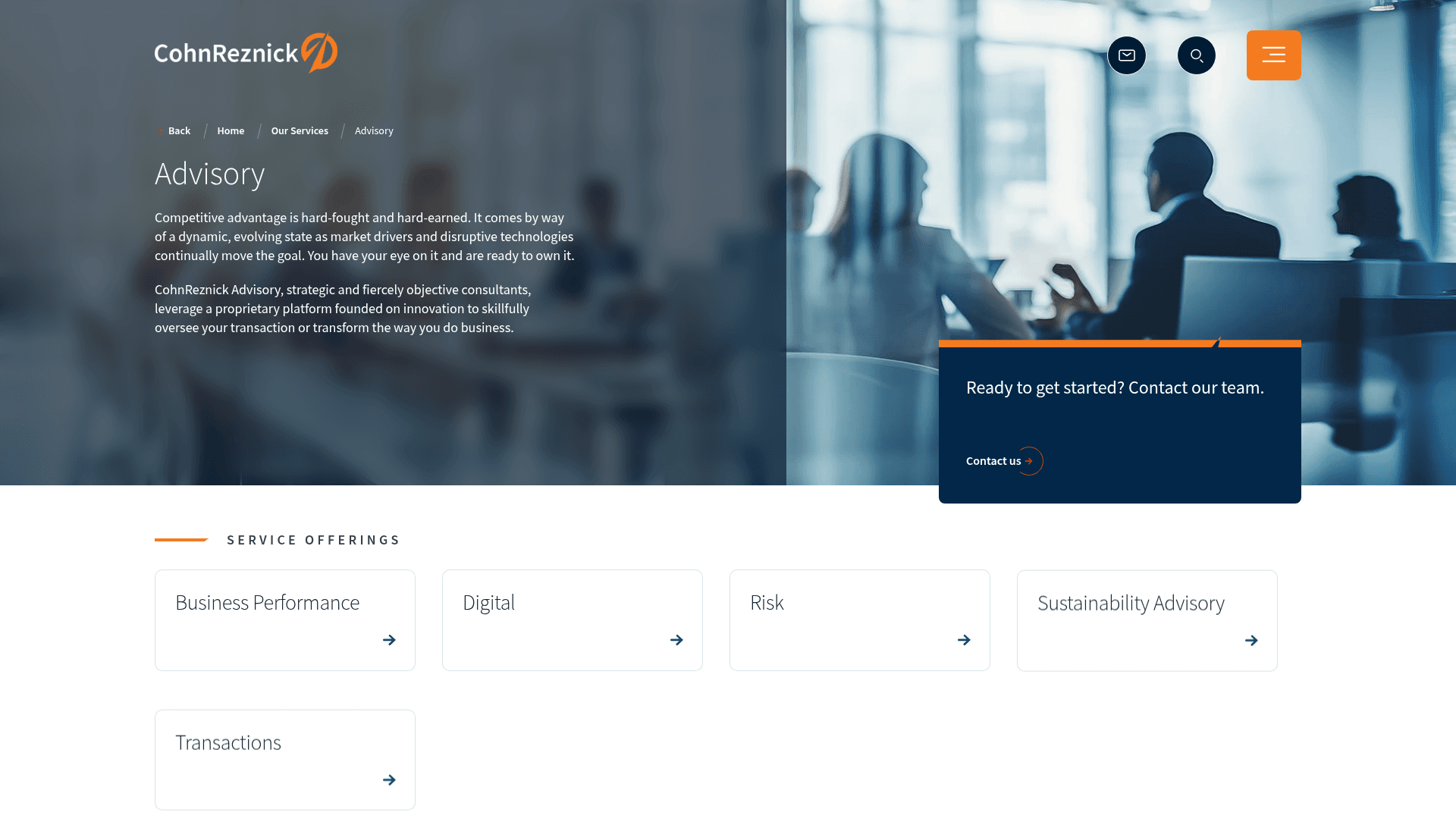 CohnReznick Advisory website screenshot