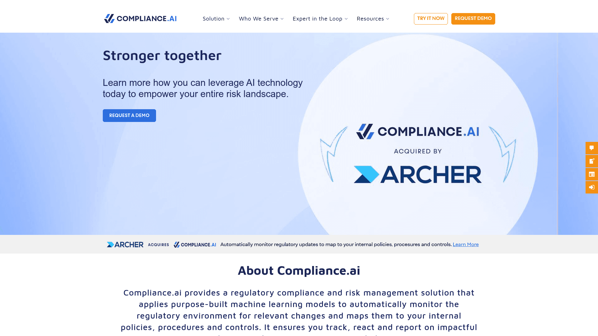 Compliance.ai website screenshot
