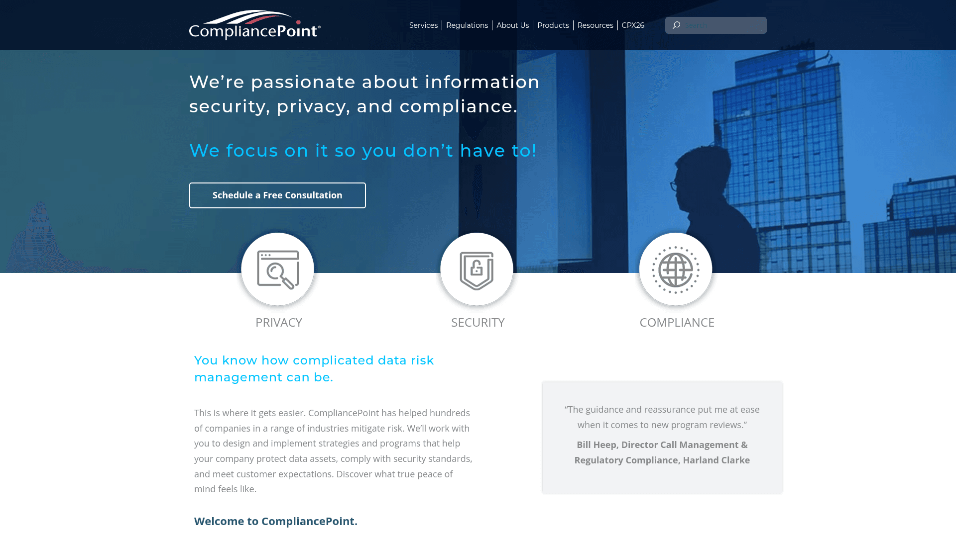 CompliancePoint website screenshot