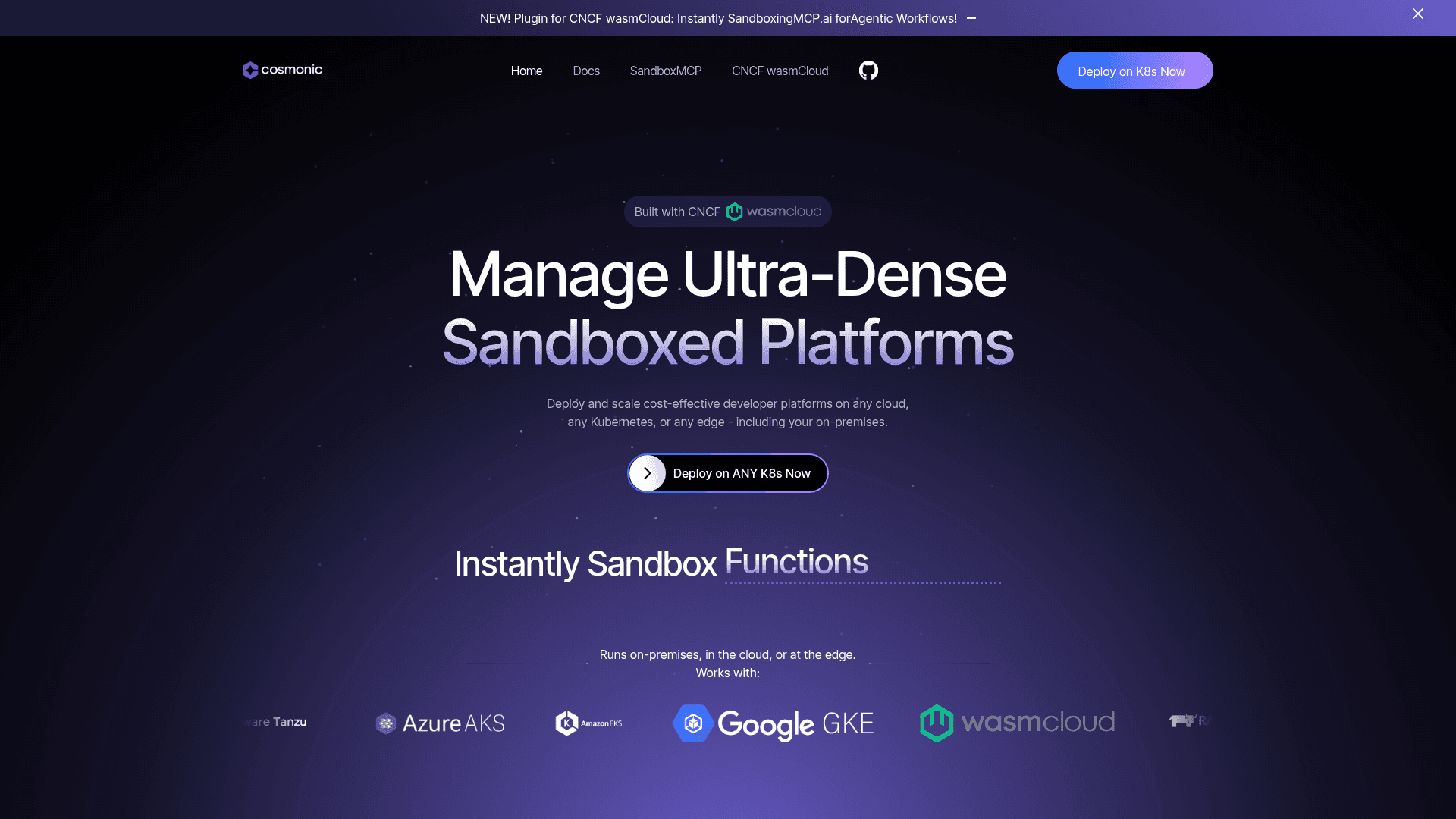 Cosmonic website screenshot