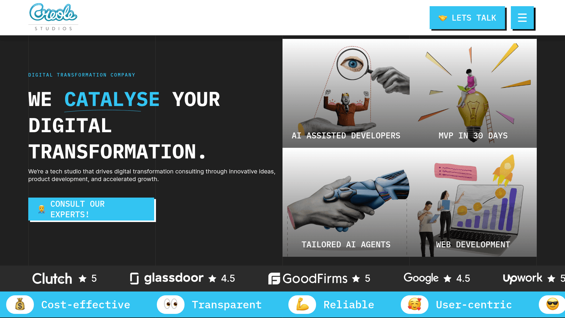 Creole Studios website screenshot