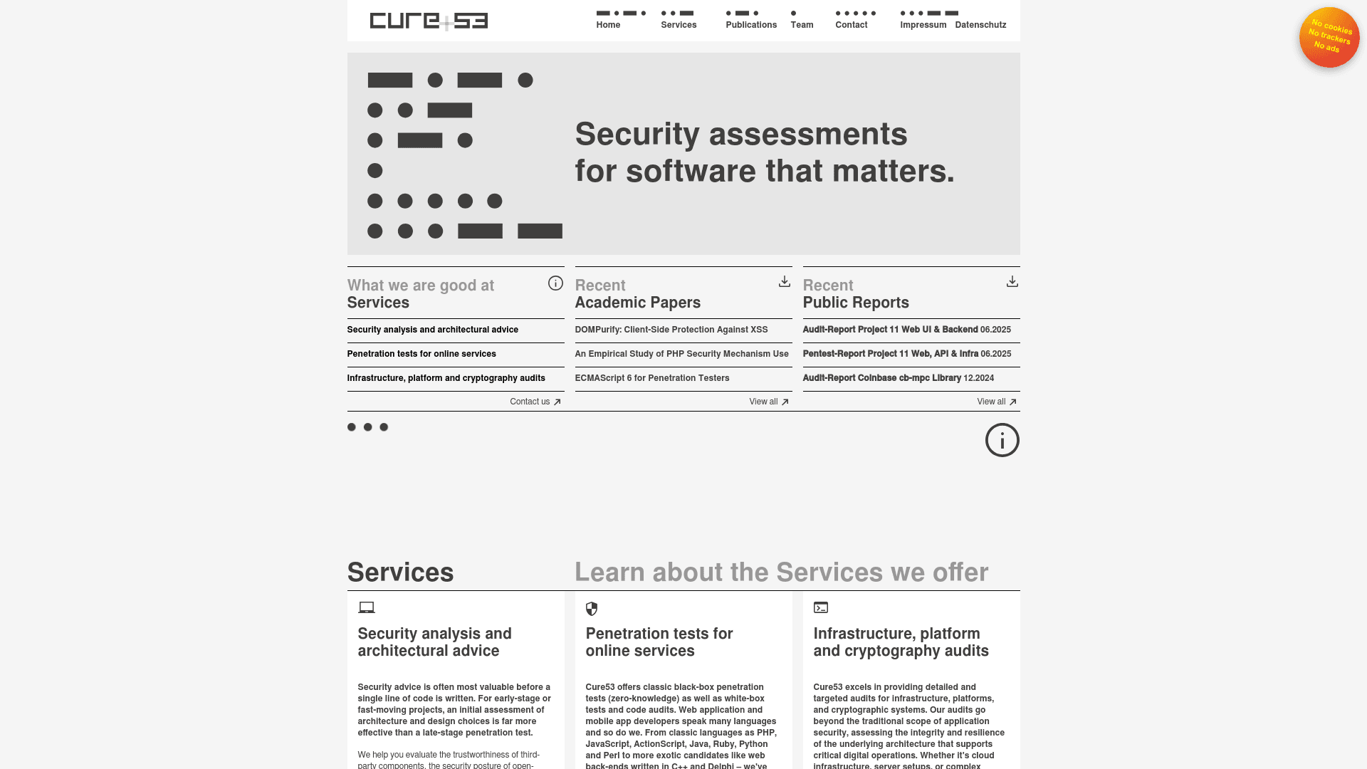 Cure53 website screenshot