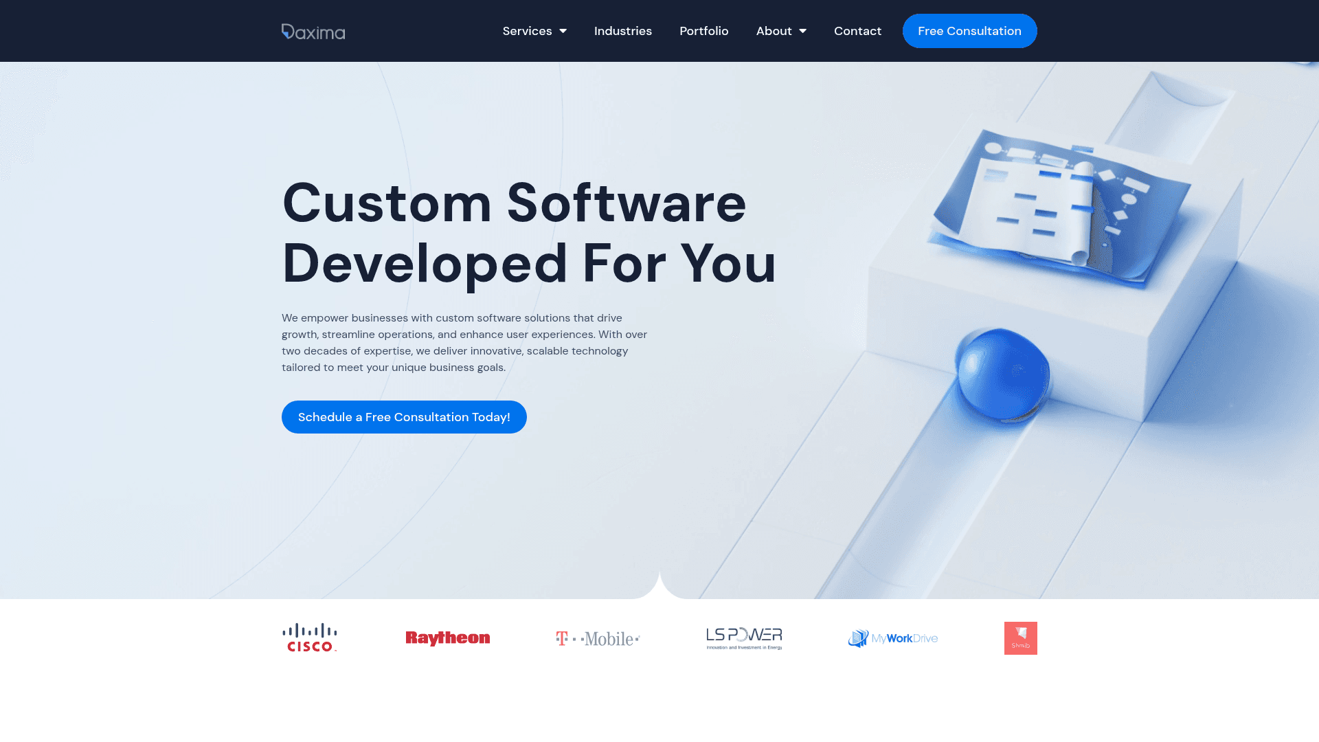 Daxima website screenshot