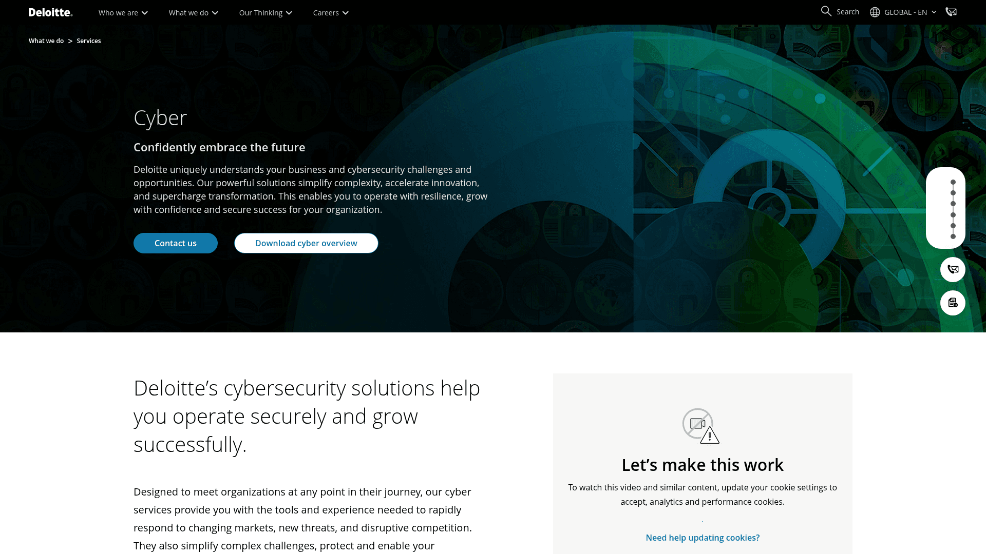 Deloitte Cyber website screenshot