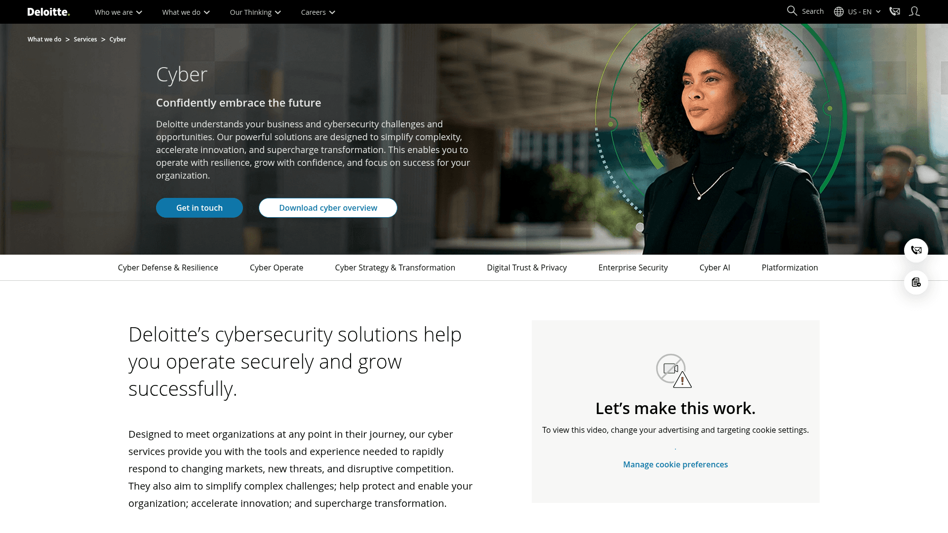 Deloitte Cyber website screenshot