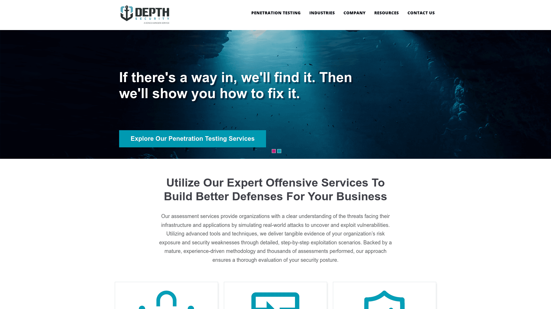 Depth Security website screenshot