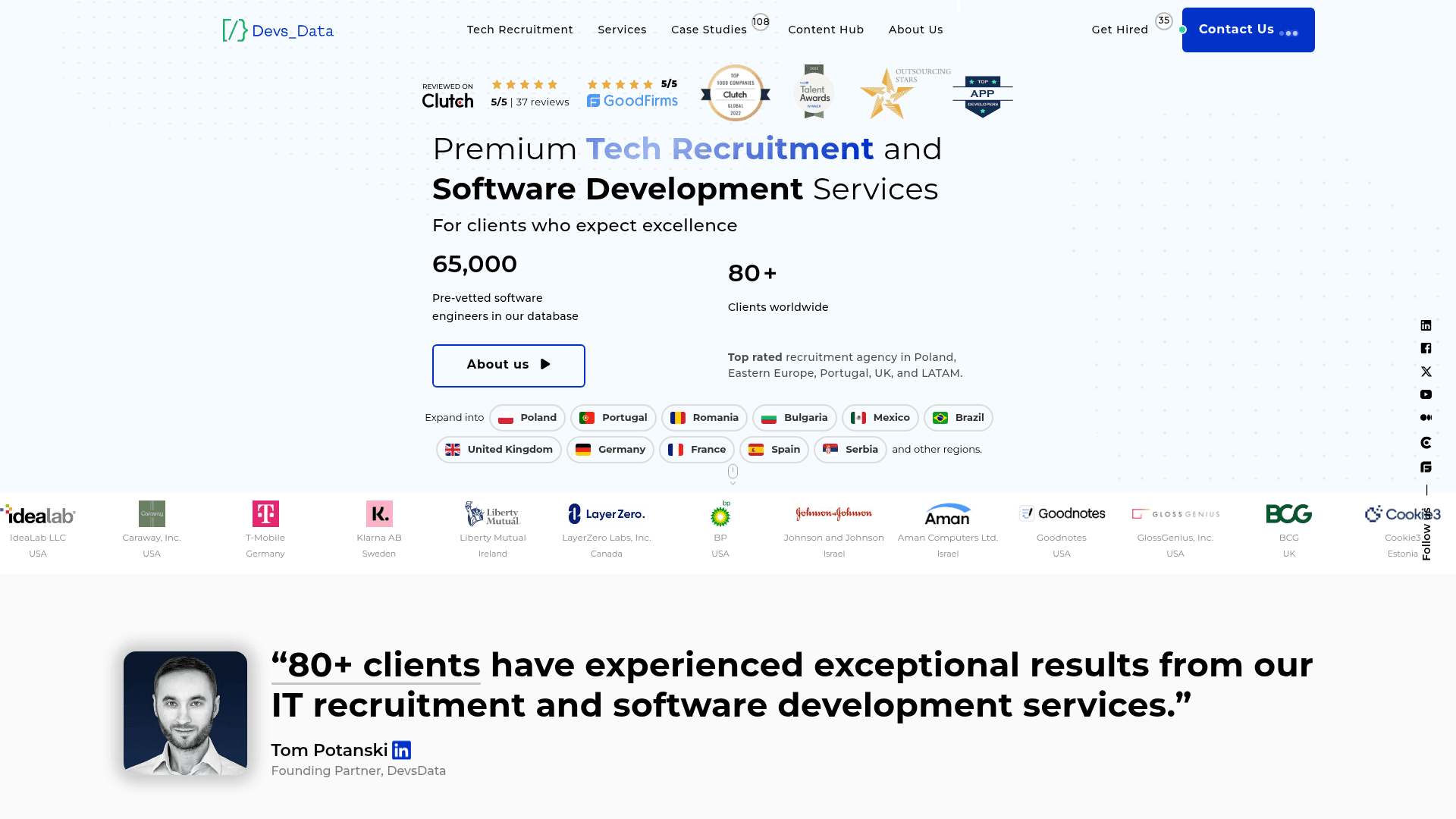 DevsData LLC website screenshot
