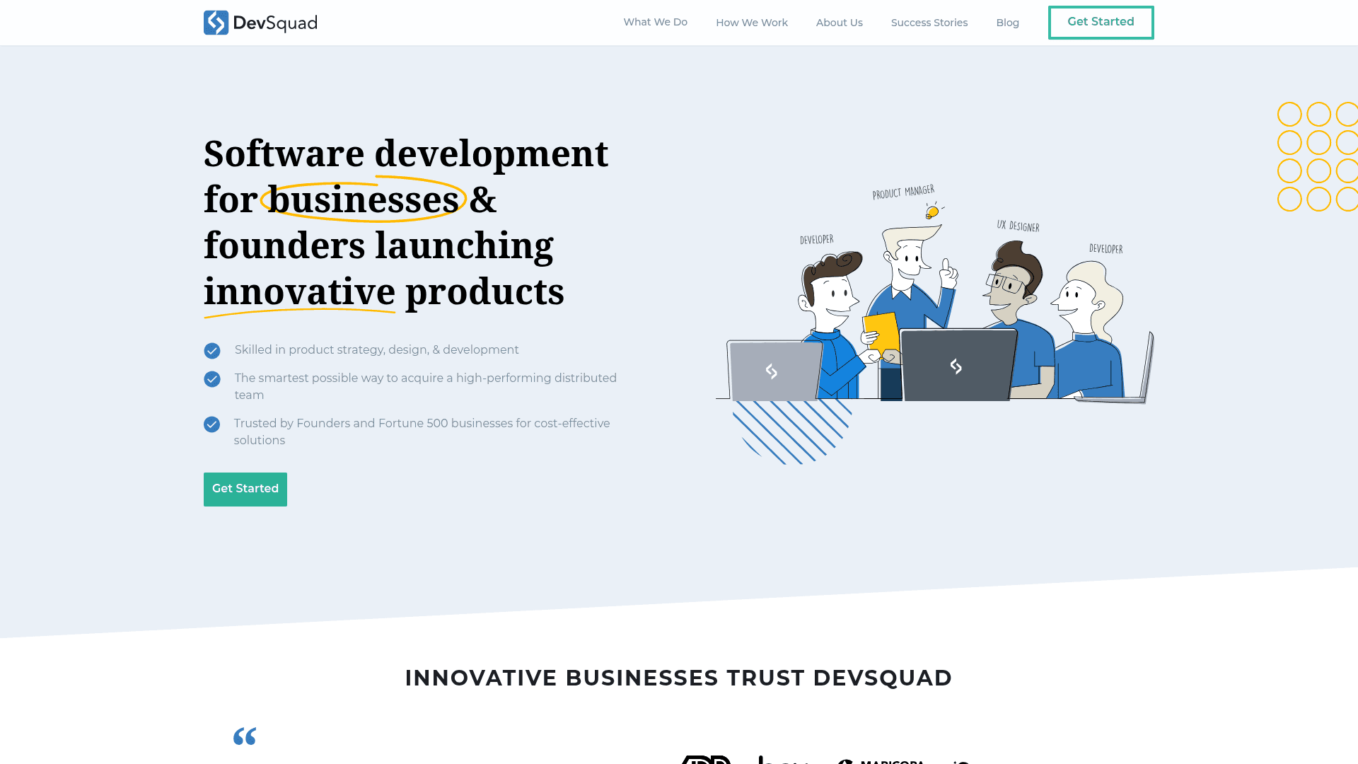 DevSquad website screenshot