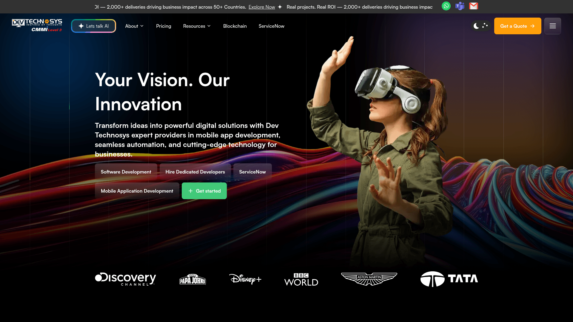 DevTechnosys website screenshot