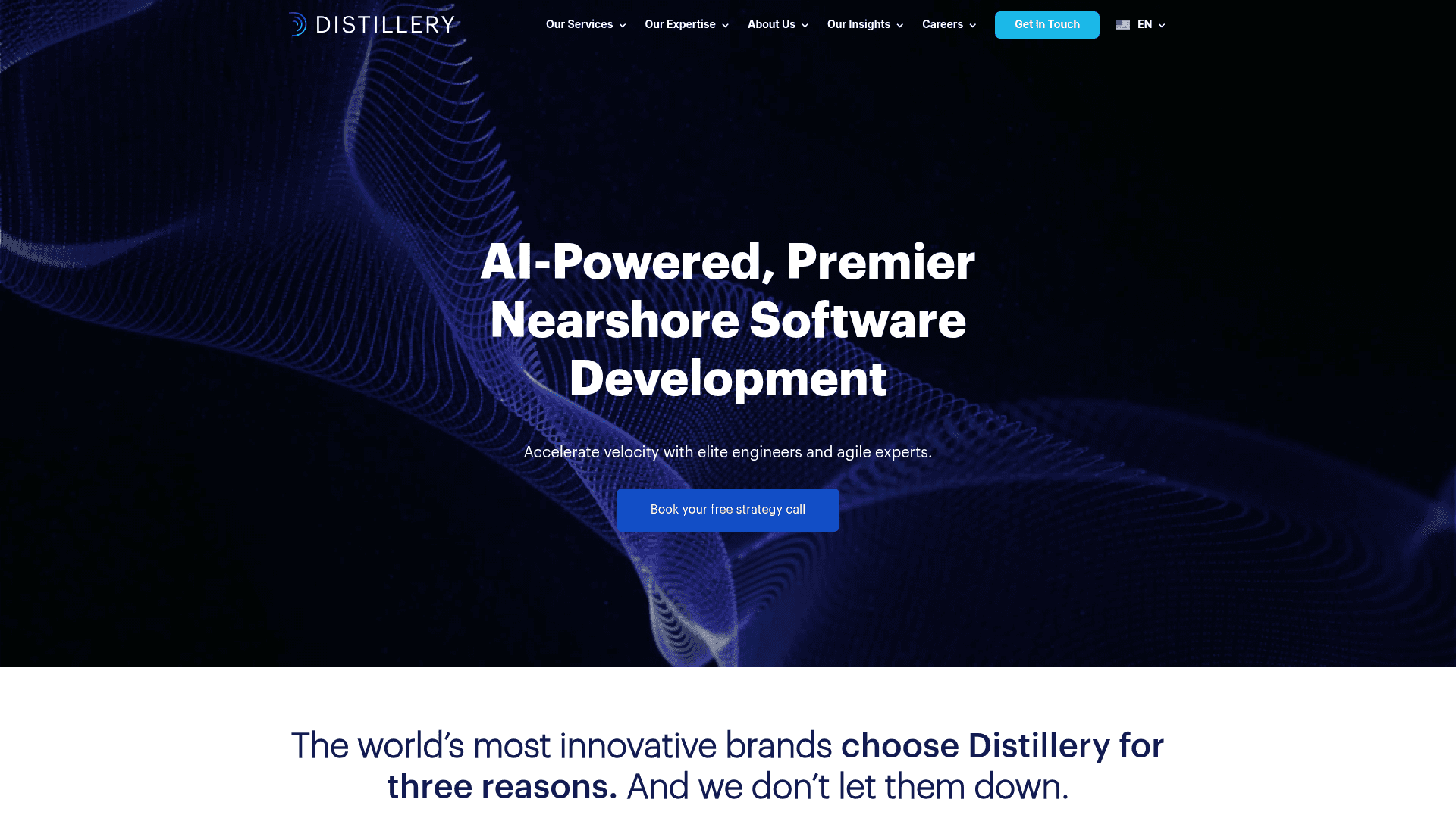 Distillery website screenshot