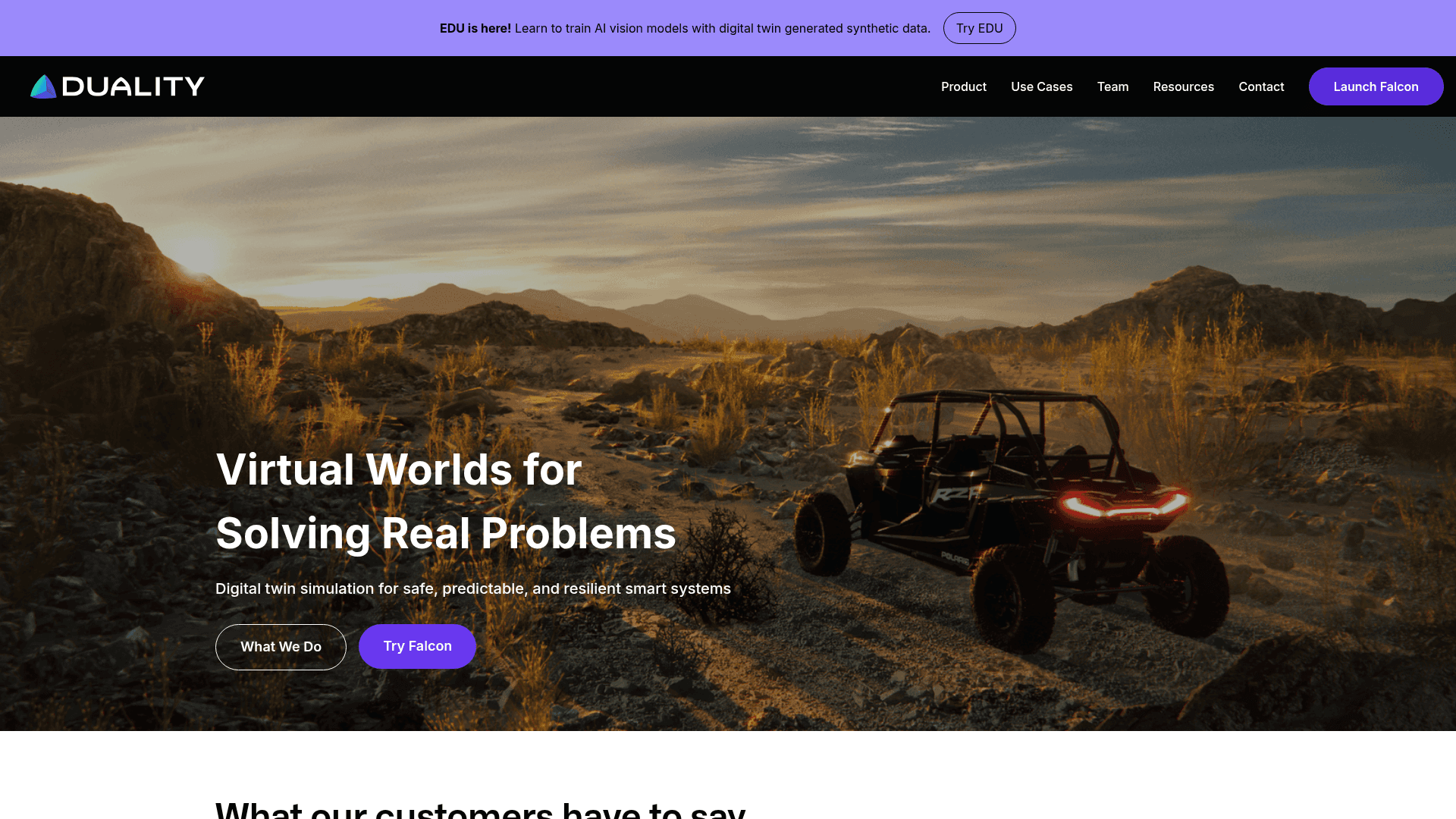 Duality AI website screenshot