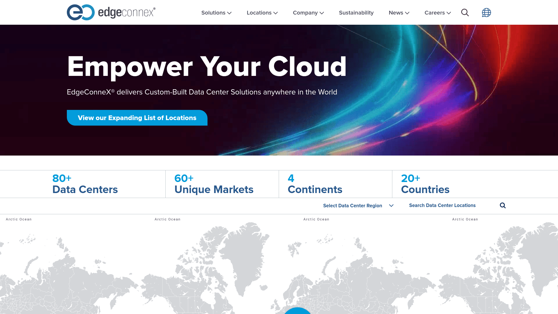 EdgeConneX website screenshot