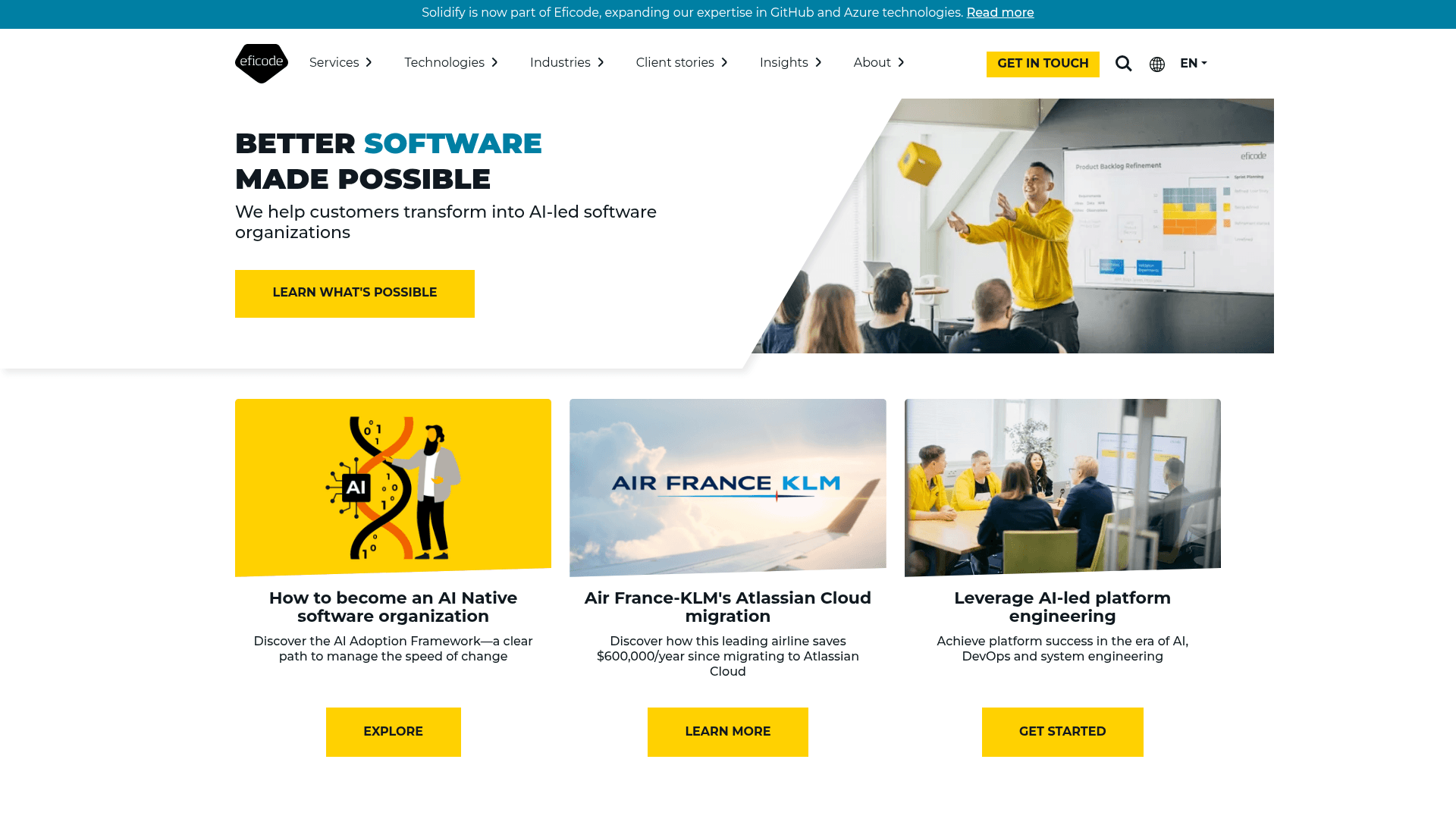 Eficode website screenshot