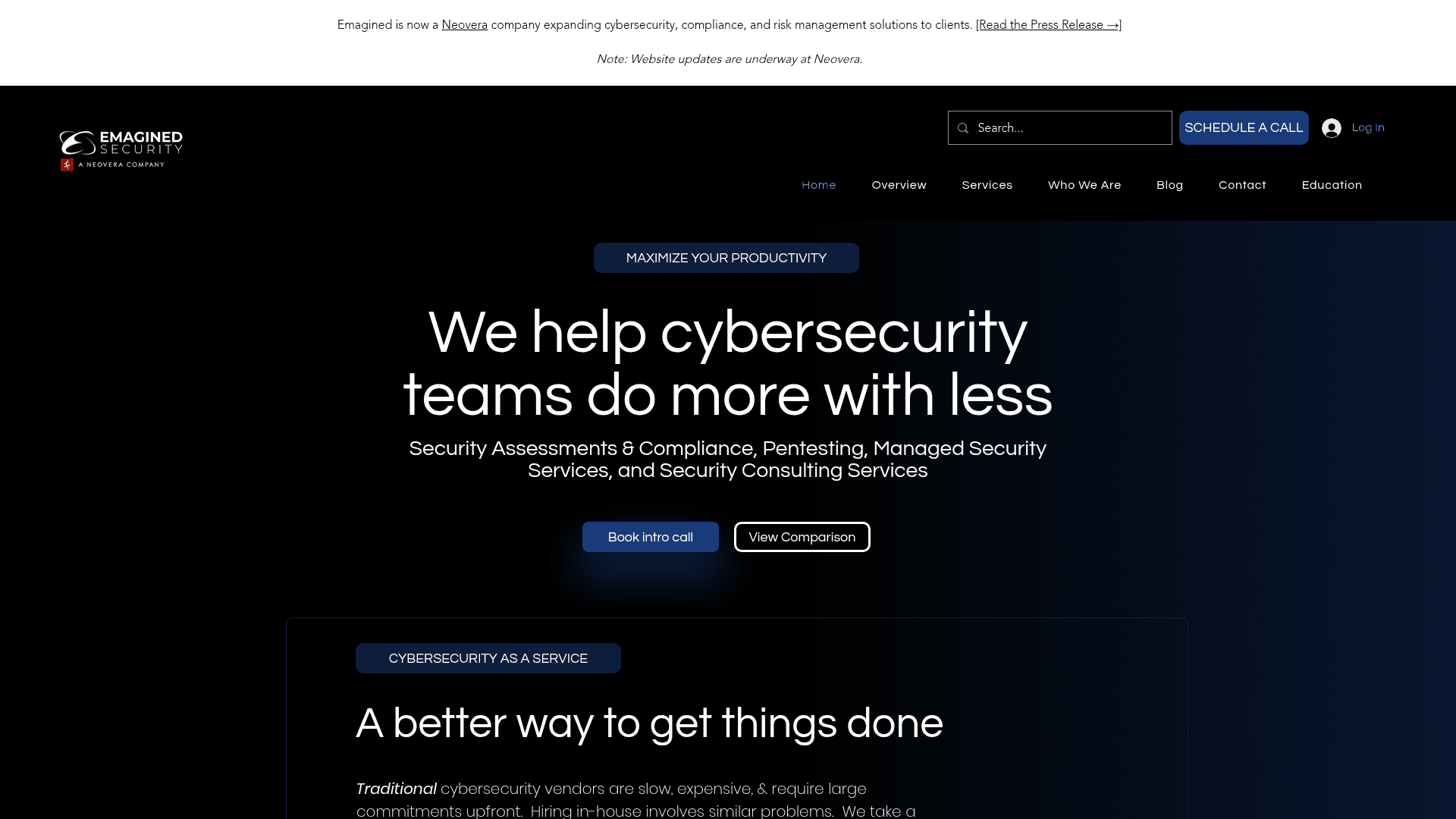 Emagined Security website screenshot