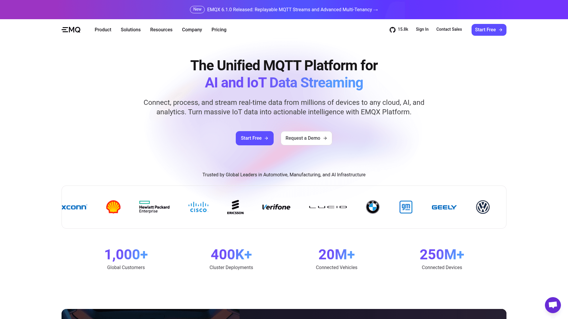 EMQX website screenshot