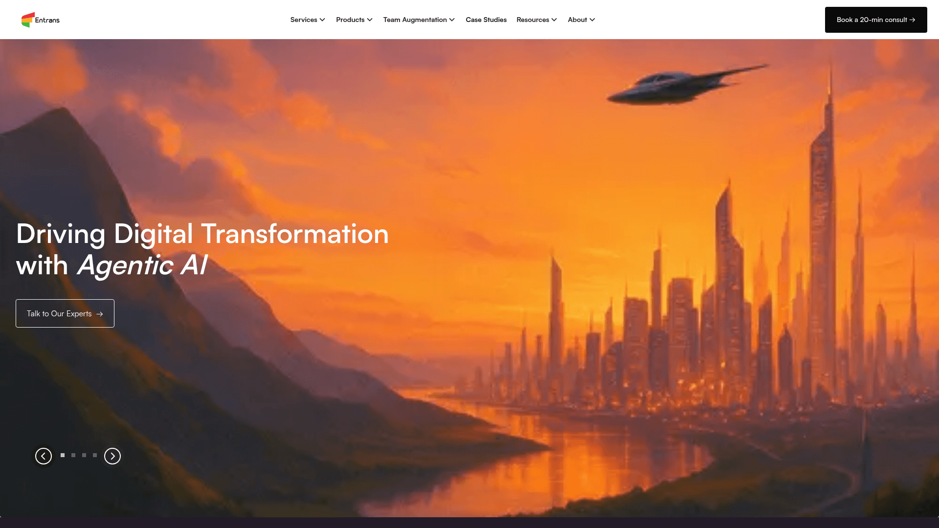 Entrans website screenshot