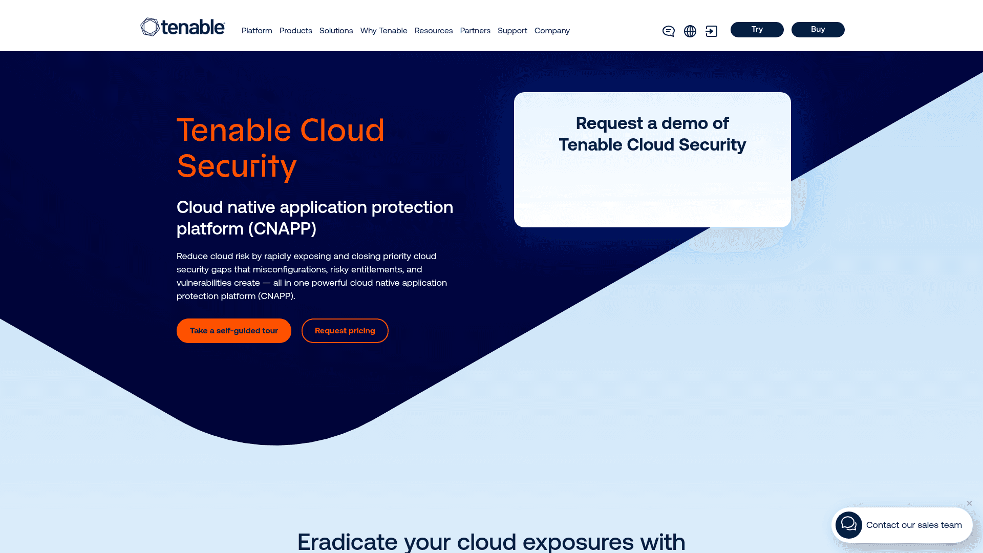 Ermetic (Tenable) website screenshot