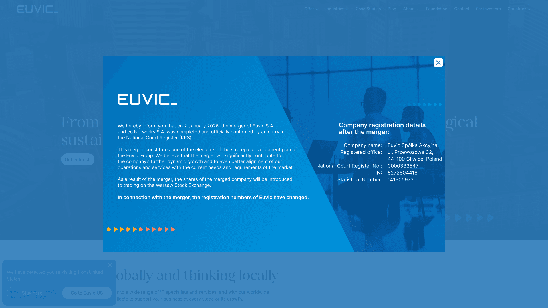 Euvic website screenshot