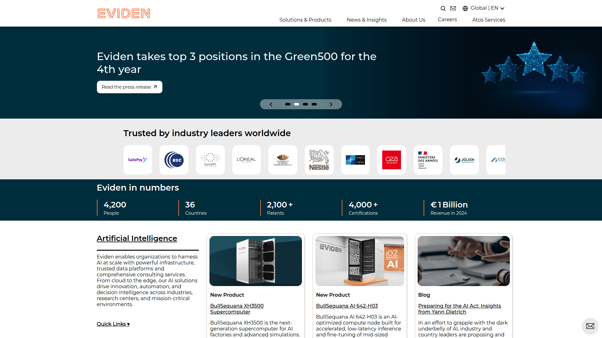 Eviden website screenshot